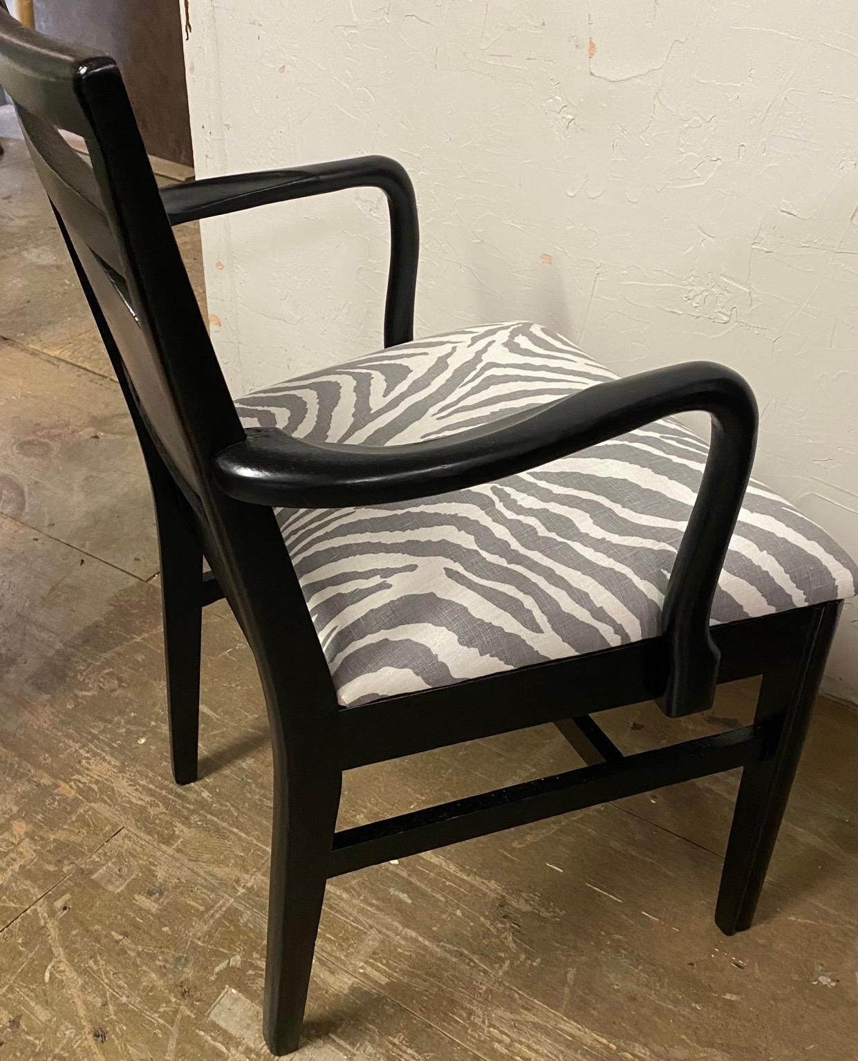 Ebonized Art Deco Style Arm Chair For Sale 1