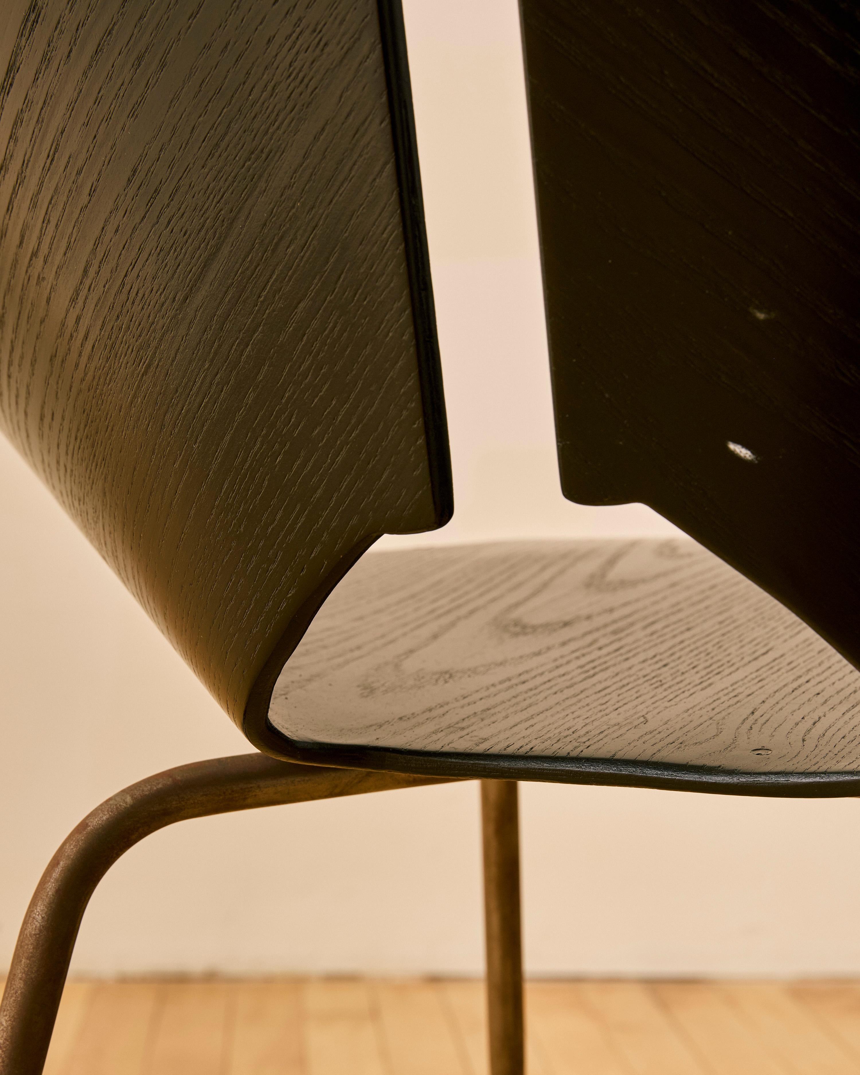 Ebonized Ash Chair By Ray Komai c. 1940 For Sale 3