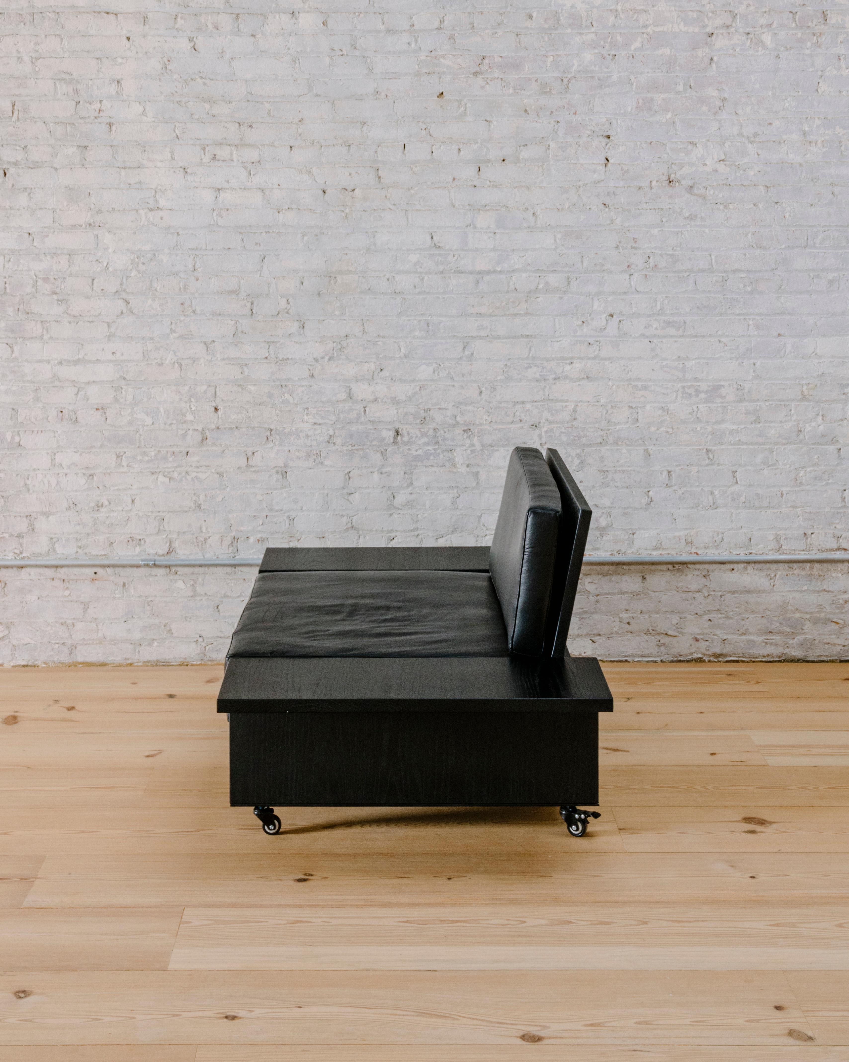 Modern Ebonized Ash Domino Armchair by Mock Studio For Sale