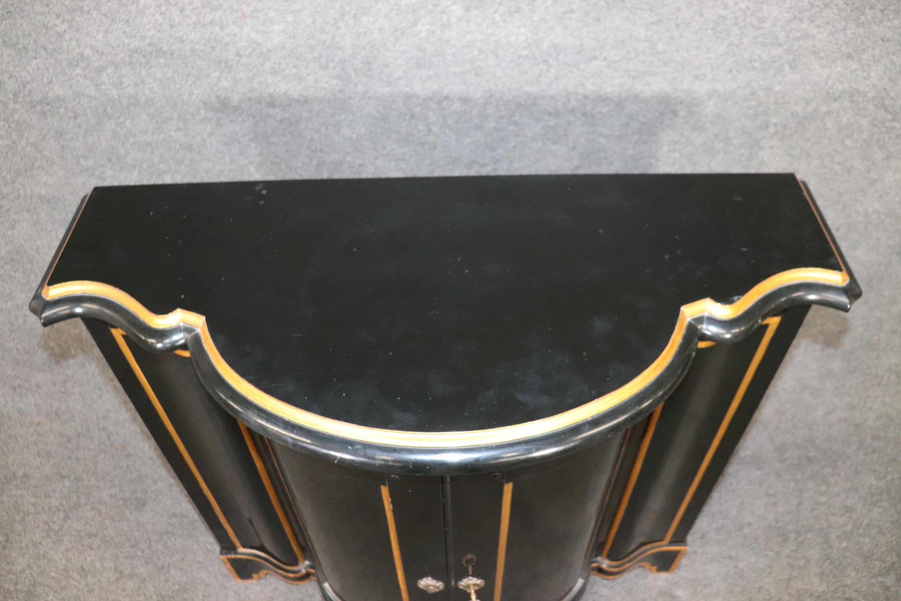 Ebonized Baker French Directoire Gilded Commode Console Cabinet 8