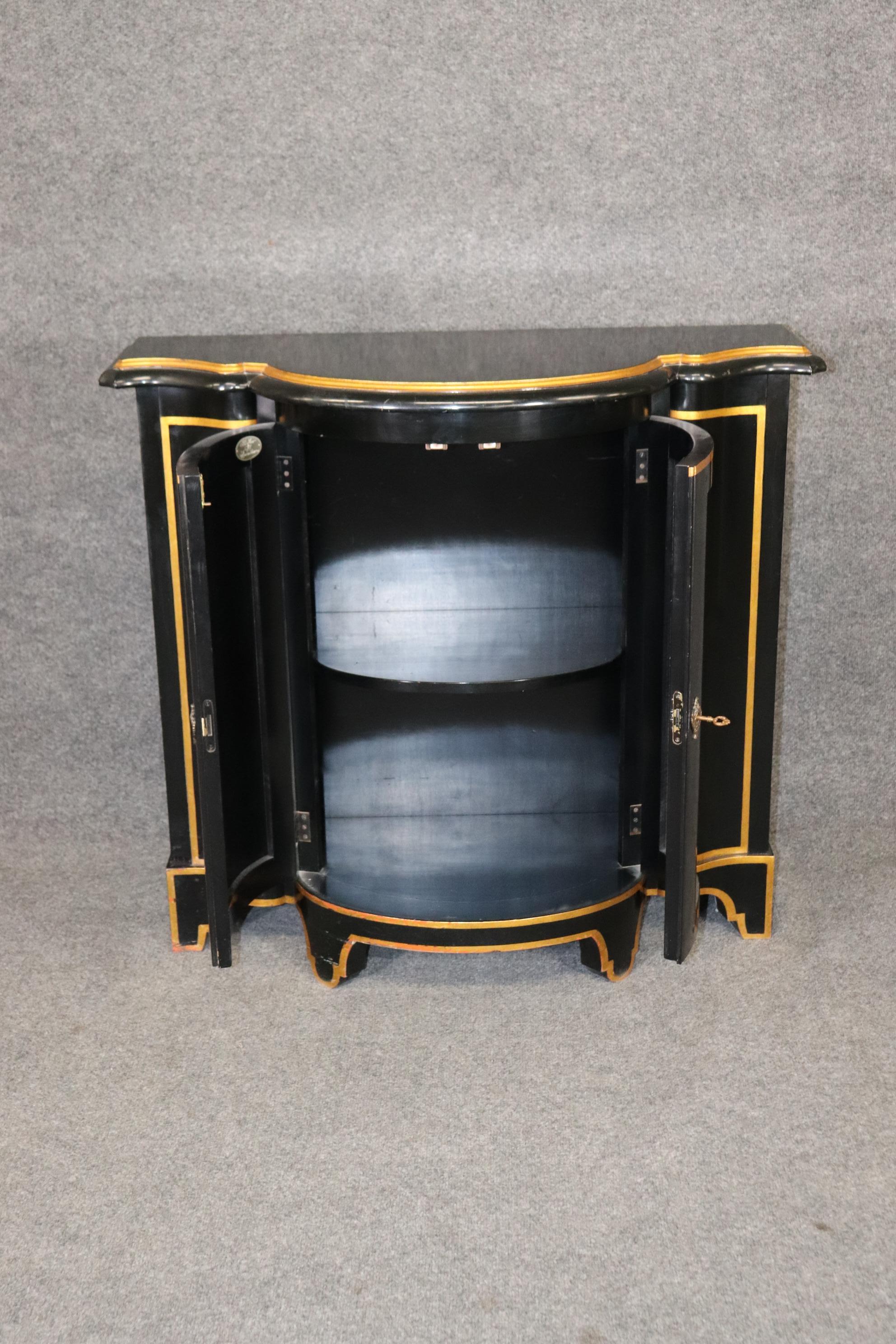 Ebonized Baker French Directoire Gilded Commode Console Cabinet 2