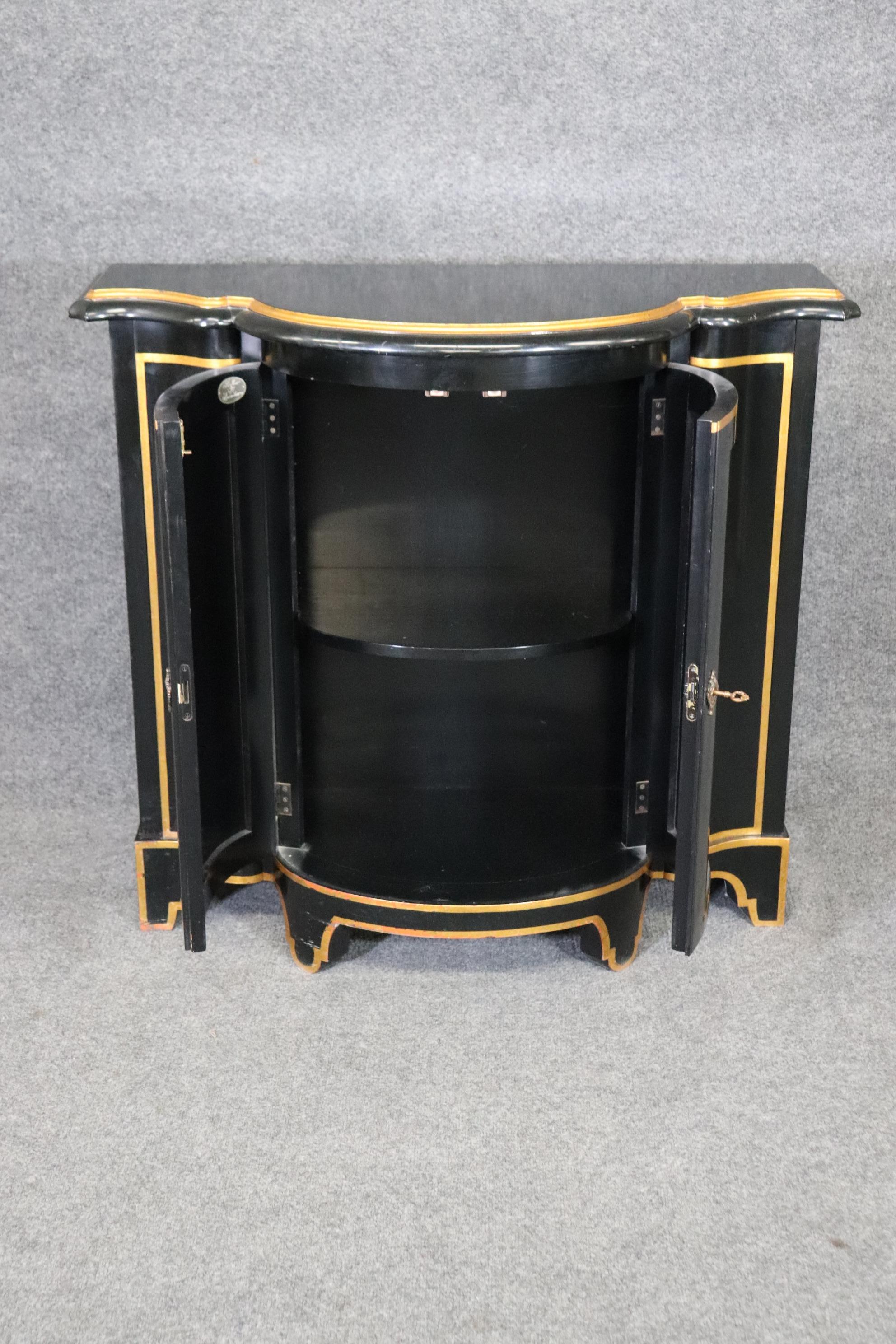 Ebonized Baker French Directoire Gilded Commode Console Cabinet 3