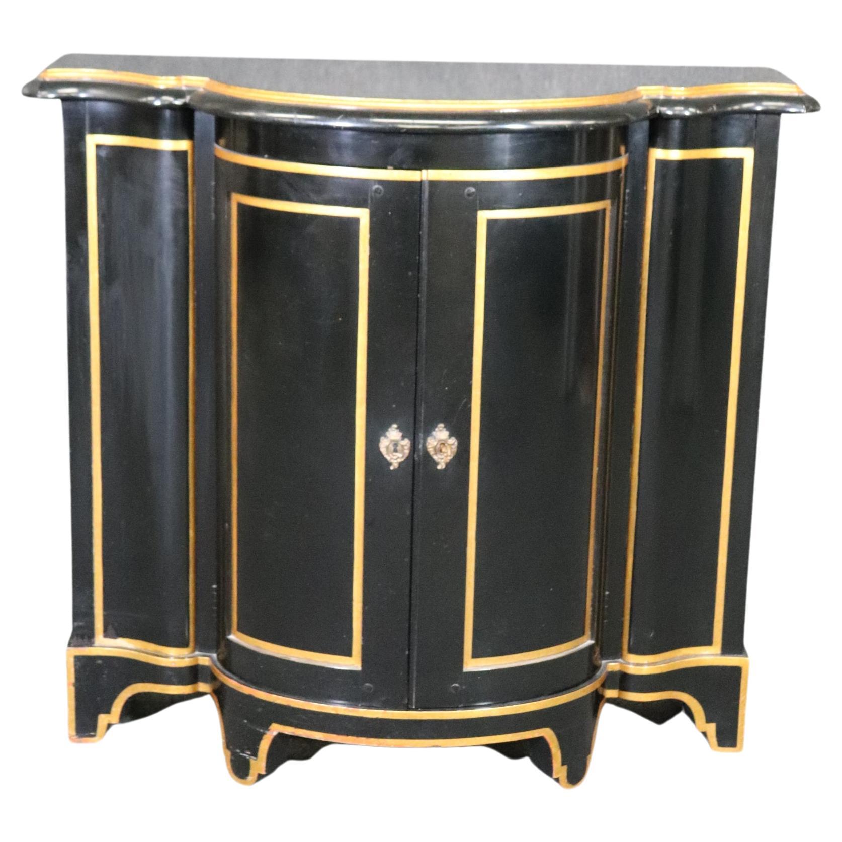 Ebonized Baker French Directoire Gilded Commode Console Cabinet