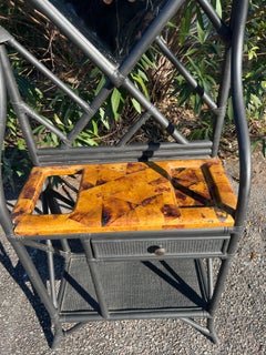 Ebonized Bamboo and Faux Tortoise Shell Hall Tree