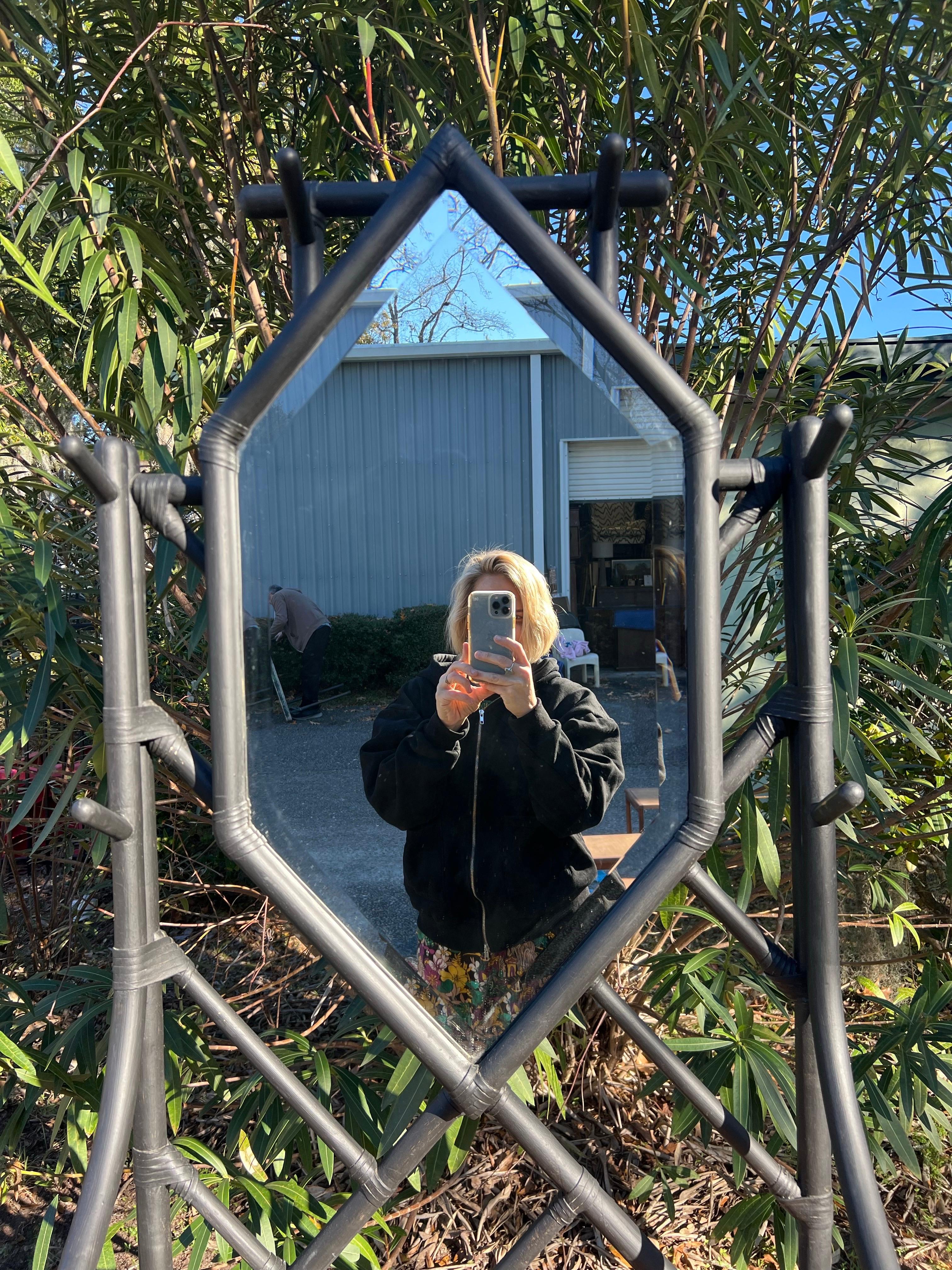 Unknown Ebonized Bamboo and Faux Tortoise Shell Hall Tree