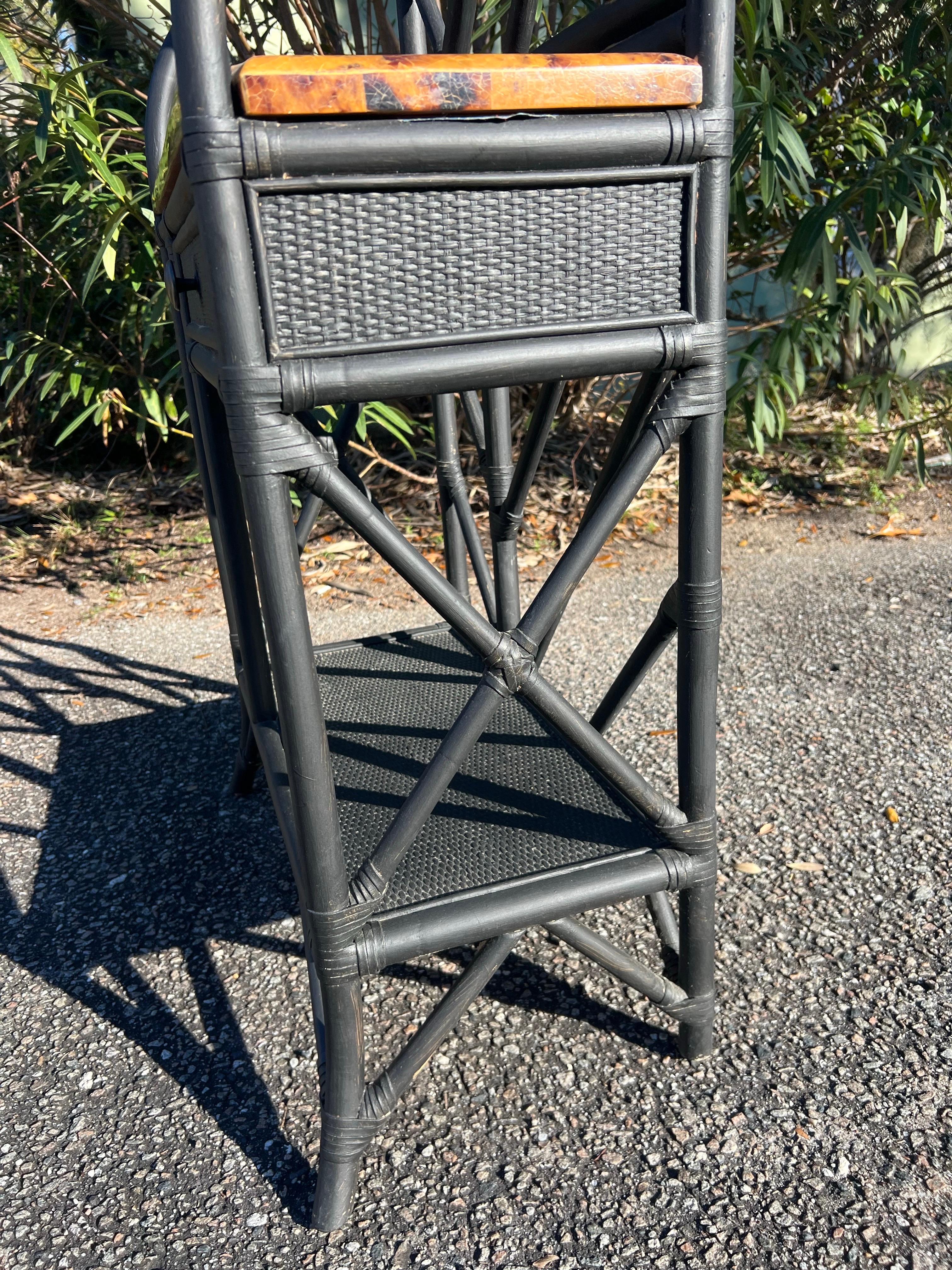 Ebonized Bamboo and Faux Tortoise Shell Hall Tree 2