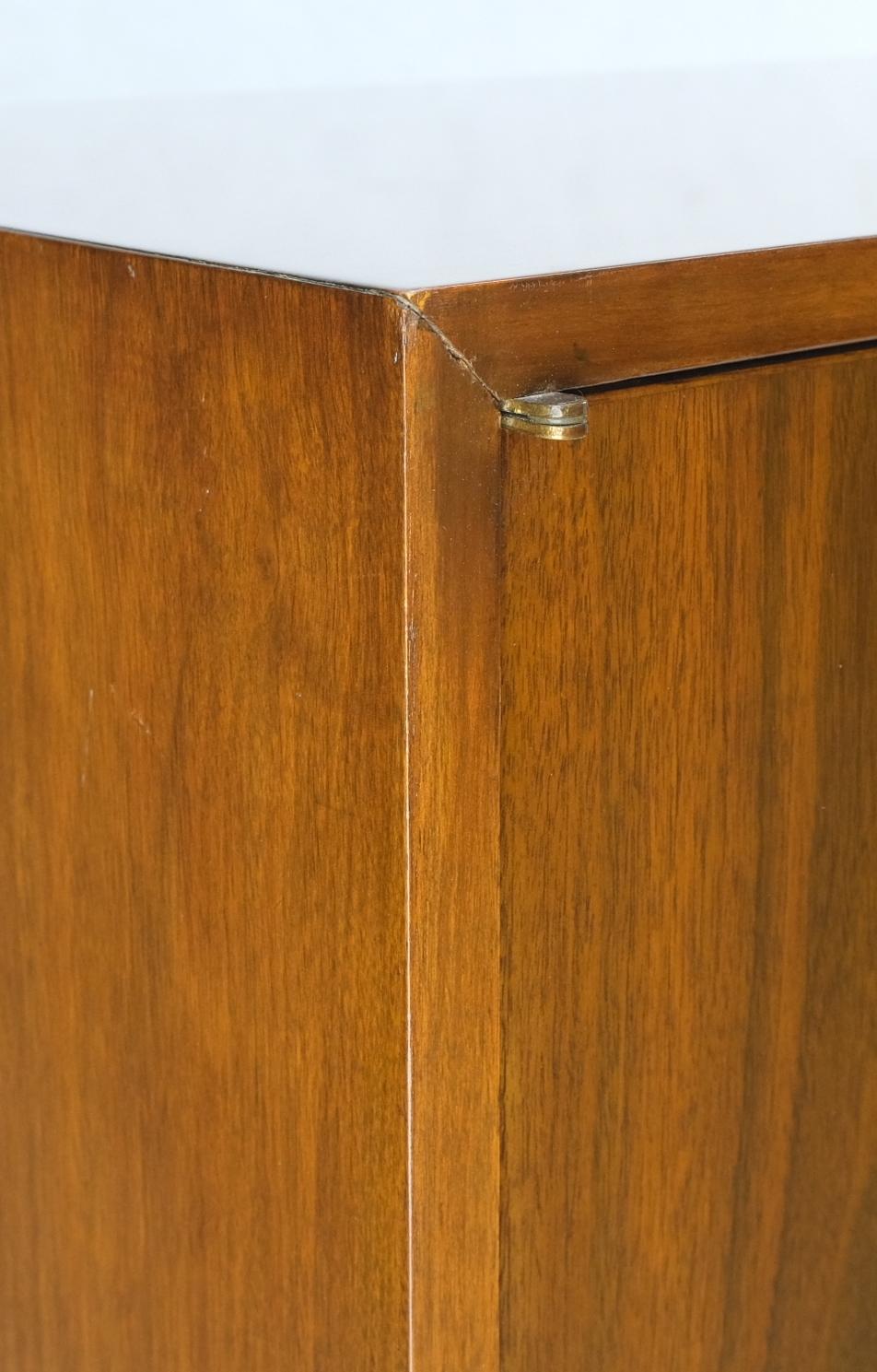 Ebonized Base Walnut Three Doors Mid-Century Modern Credenza Console Cabinet For Sale 6