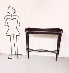 Mesa Consola de Haya Ebonizada, Diseño Italiano Vintage Años 60, Excelente