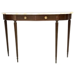 Ebonized Beech Console Table with a Marble Top, 1950s