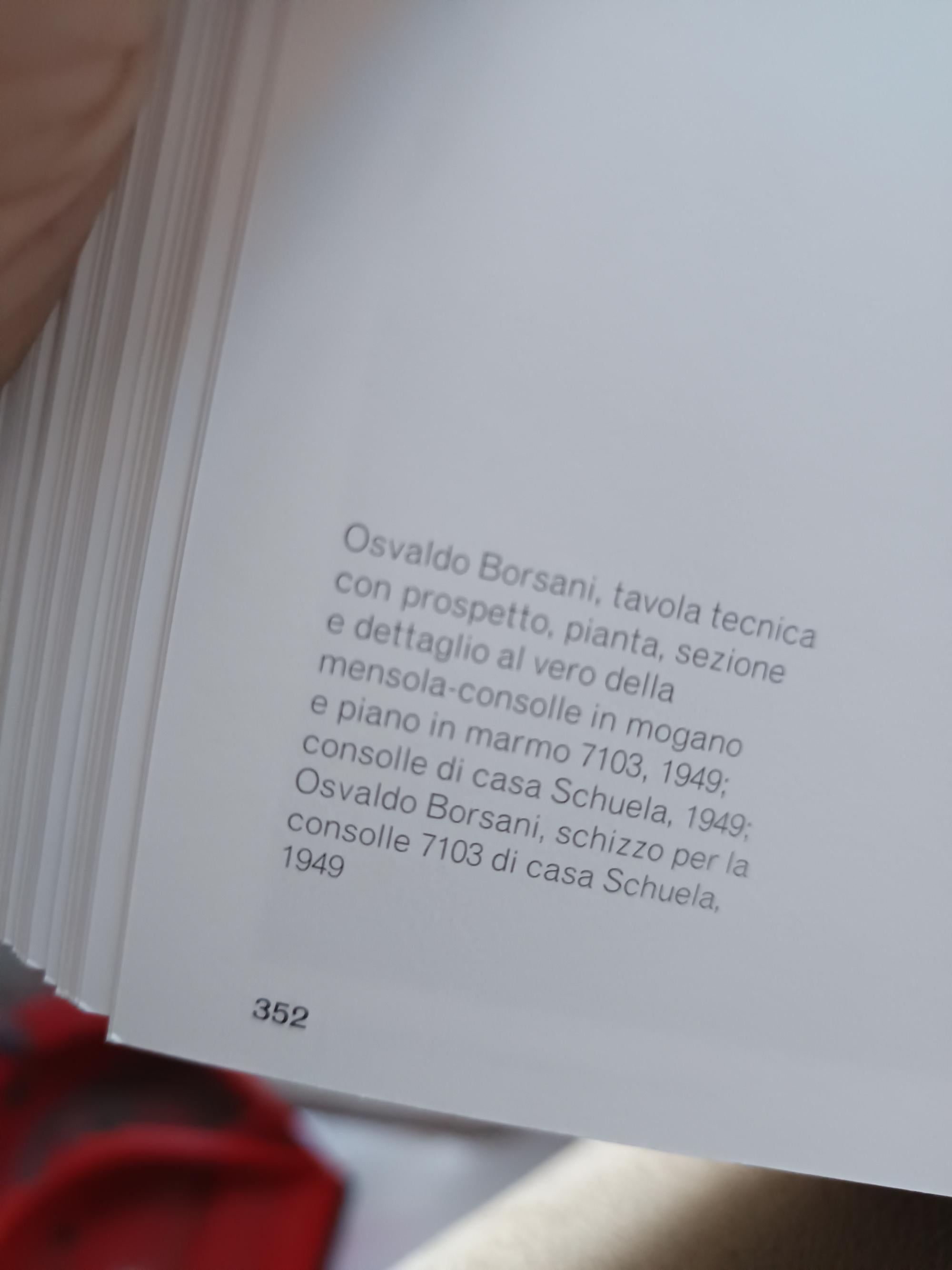 Consola de Haya Ebonizada con Tapa de Mármol de Siena Marfil de Osvaldo Borsani, Italia en venta 13