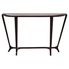Ebonized Beech Console with White Marble Top, Italian Manufacture, 1950s