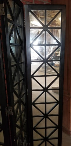 Ebonized Black Classic/ Contempory Mirrored Screens, MCM