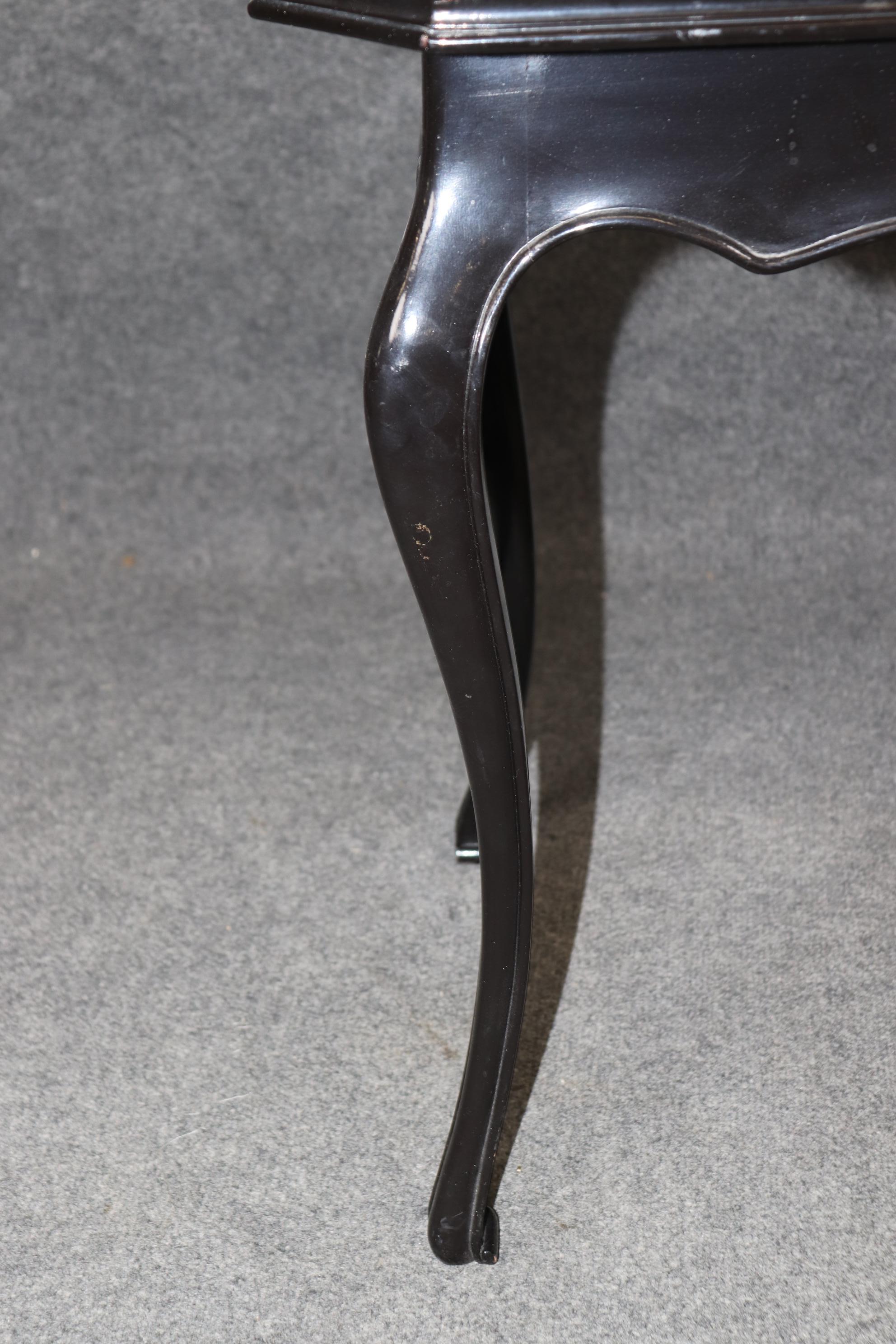 Ebonized Black Lacquer Georgian Style English End Tray Top Occasional Table For Sale 4
