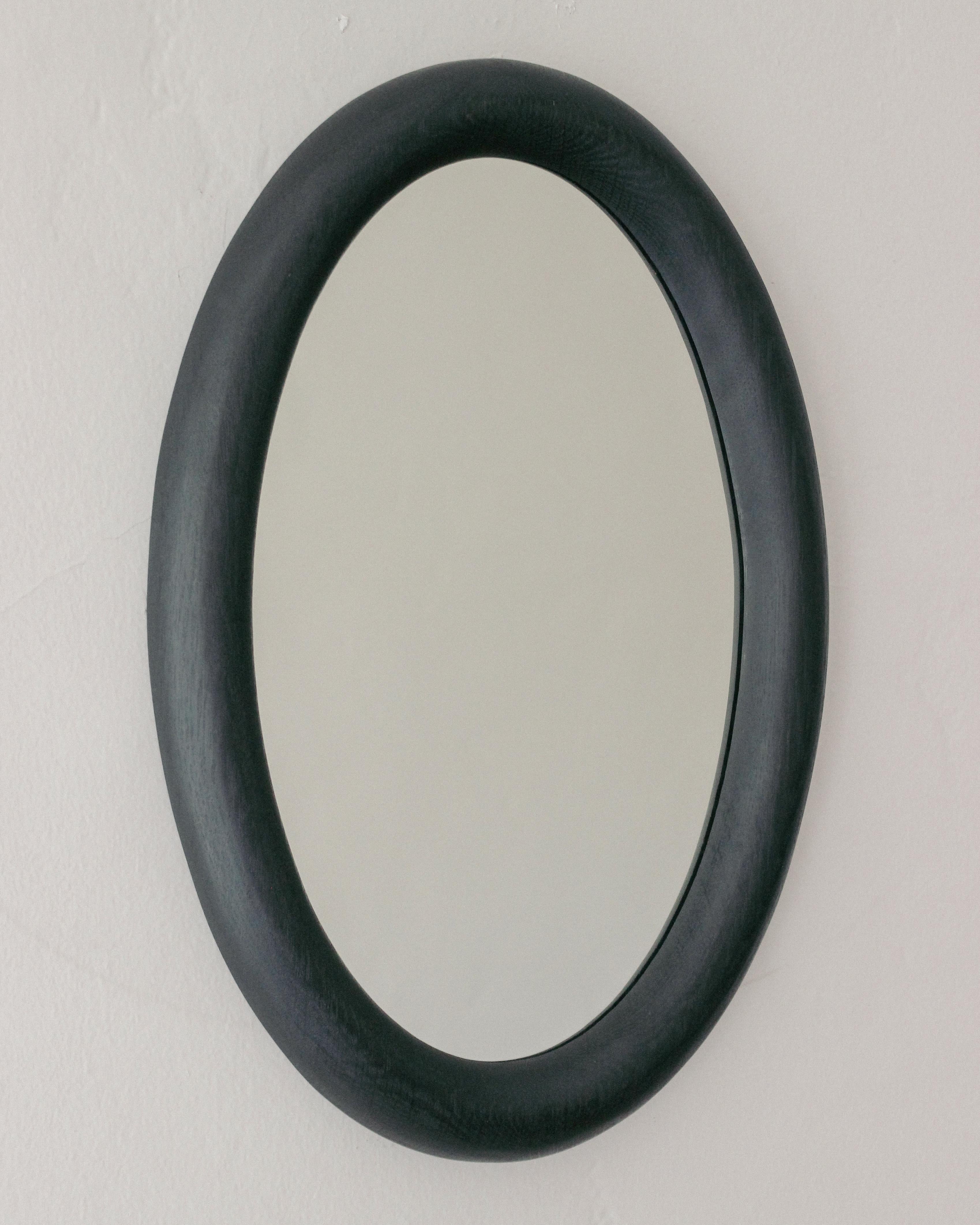 Ebonized Black Oak Mirror, 2024

Fully hand made and finished in Los Angeles with custom brass hardware throughout. 

Designed to mount completely flush on the wall, a beautiful accent mirror. 

Customs sizes and finishes available upon request,
