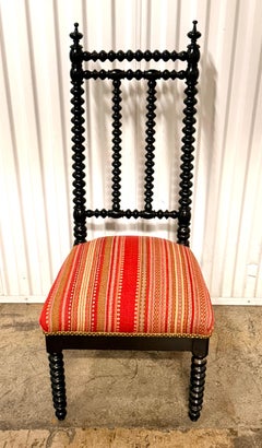Ebonized Bobbin Turned Side Chair, 19th Century Antique Design