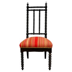 Ebonized Bobbin Turned Side Chair, 19th Century Antique Design