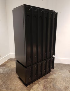 Ebonized Brasilia Style 1970s Brutalist Wardrobe