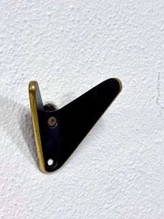Ebonized Brass Coat Wall Double Hooks by Hertha Baller