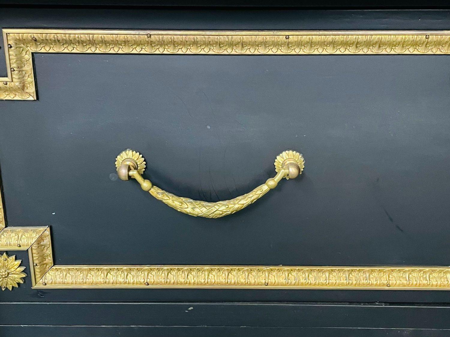 Ebonized Bronze-Mounted Chest /Commode / Dresser Attributed to Jansen, 1920s 4