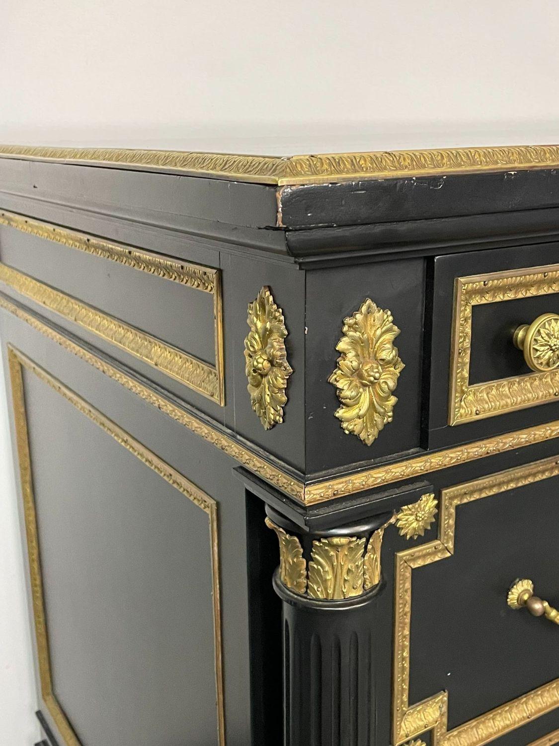 Ebonized Bronze-Mounted Chest /Commode / Dresser Attributed to Jansen, 1920s 1