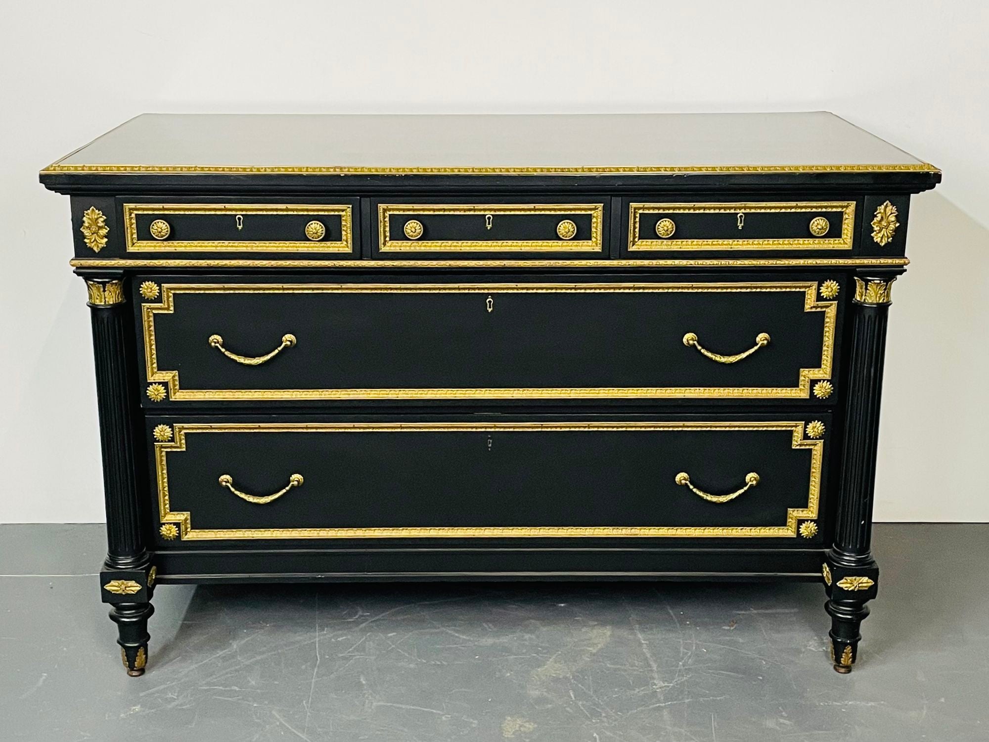 Ebonized Bronze-Mounted Chest /Commode / Dresser Attributed to Jansen, 1920s