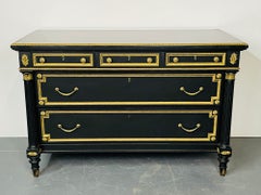 Antique Ebonized Bronze-Mounted Chest /Commode / Dresser Attributed to Jansen, 1920s