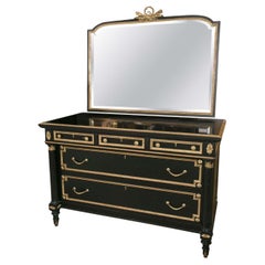 Ebonized Bronze-Mounted Chest /Commode / Dresser Attributed to Jansen