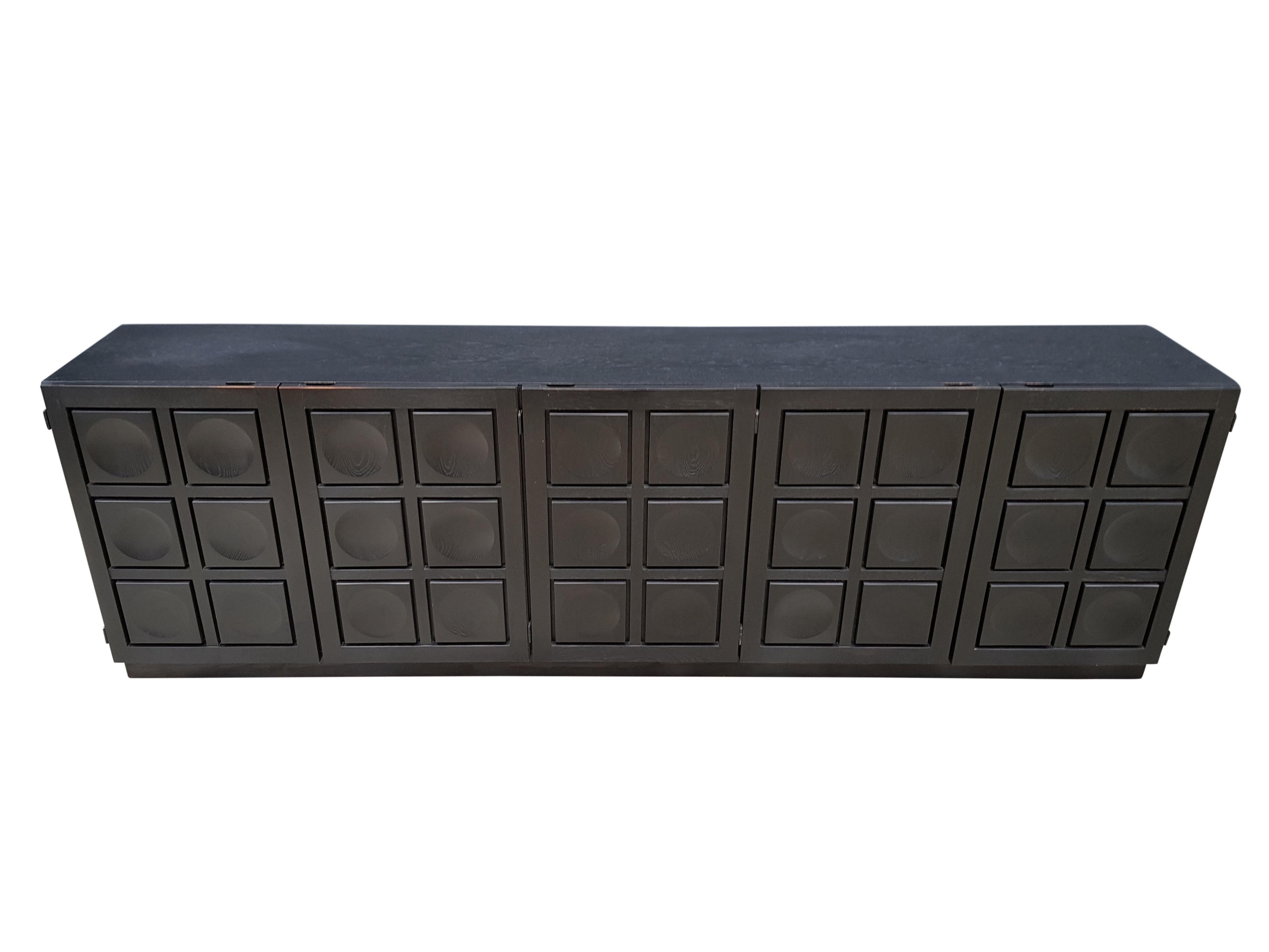 Belgian Ebonized Brutalist Credenza by the Coene For Sale