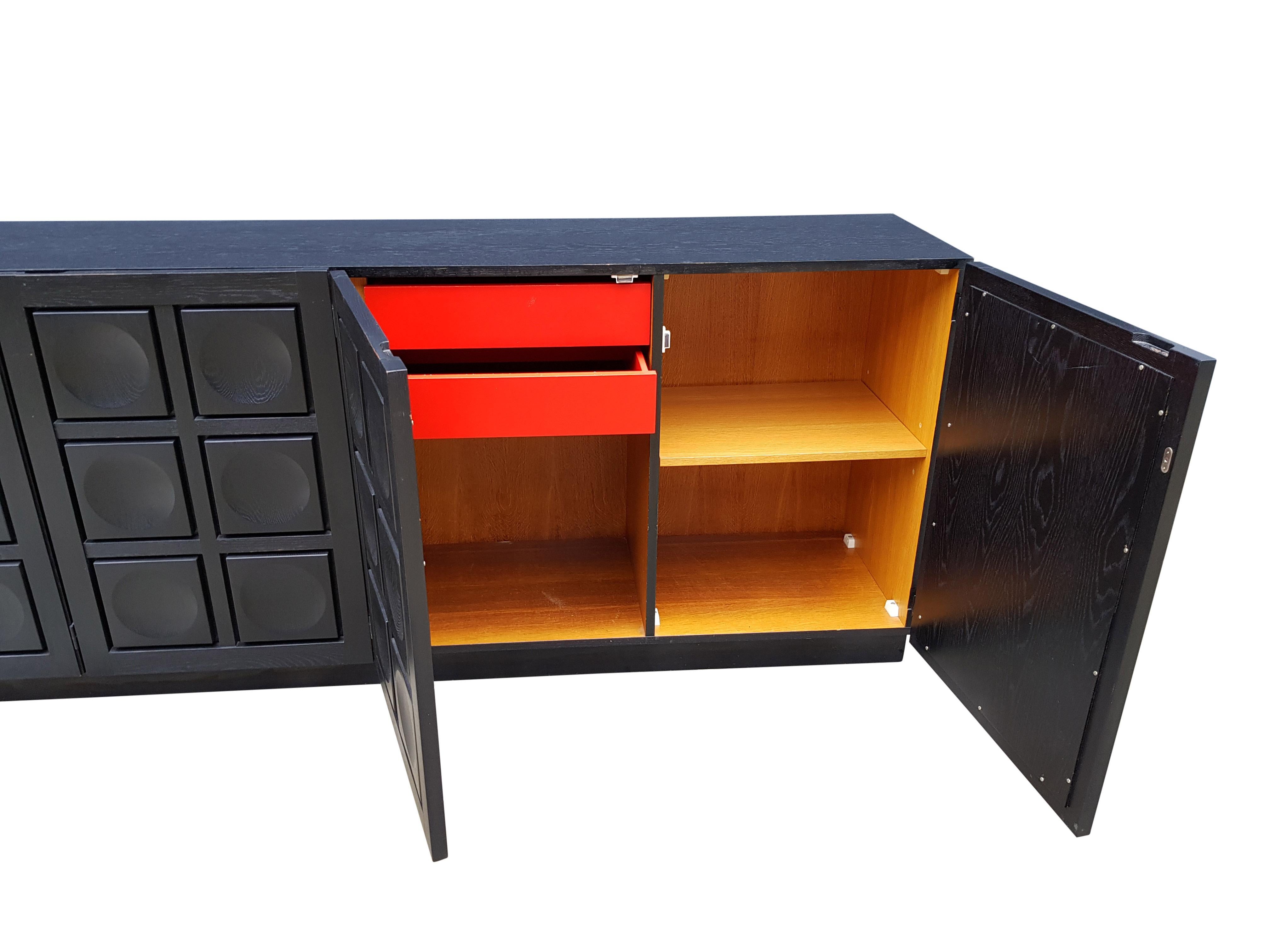 Ebonized Brutalist Credenza by the Coene In Excellent Condition For Sale In De Klinge, BE