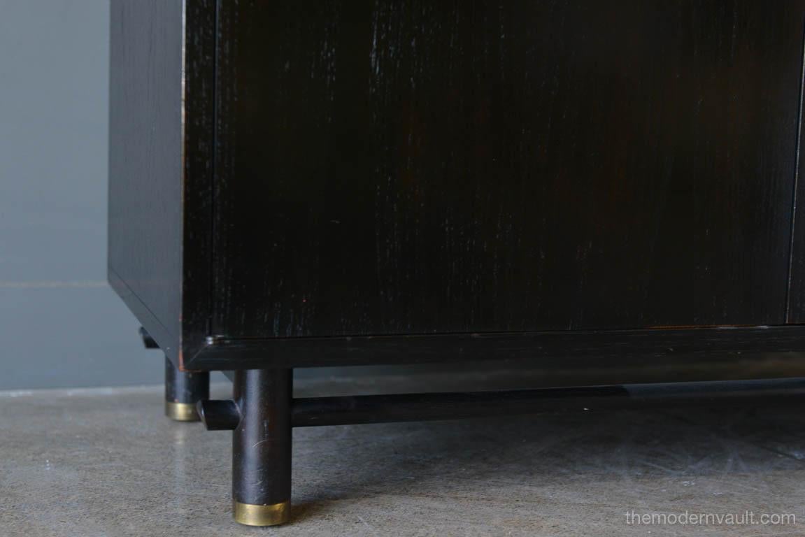 Late 20th Century Ebonized Cabinet with Brass Hardware by Baker, circa 1970