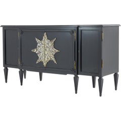 Ebonized Cabinet with Crystal Decoration