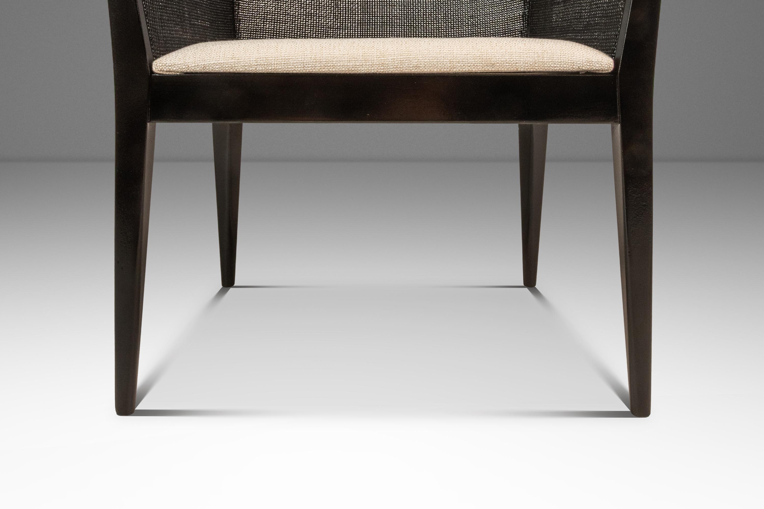 Chaise longue à dossier en cannage ébonisé en noyer, Kipp Stewart, Directional, États-Unis, 1950 en vente 3