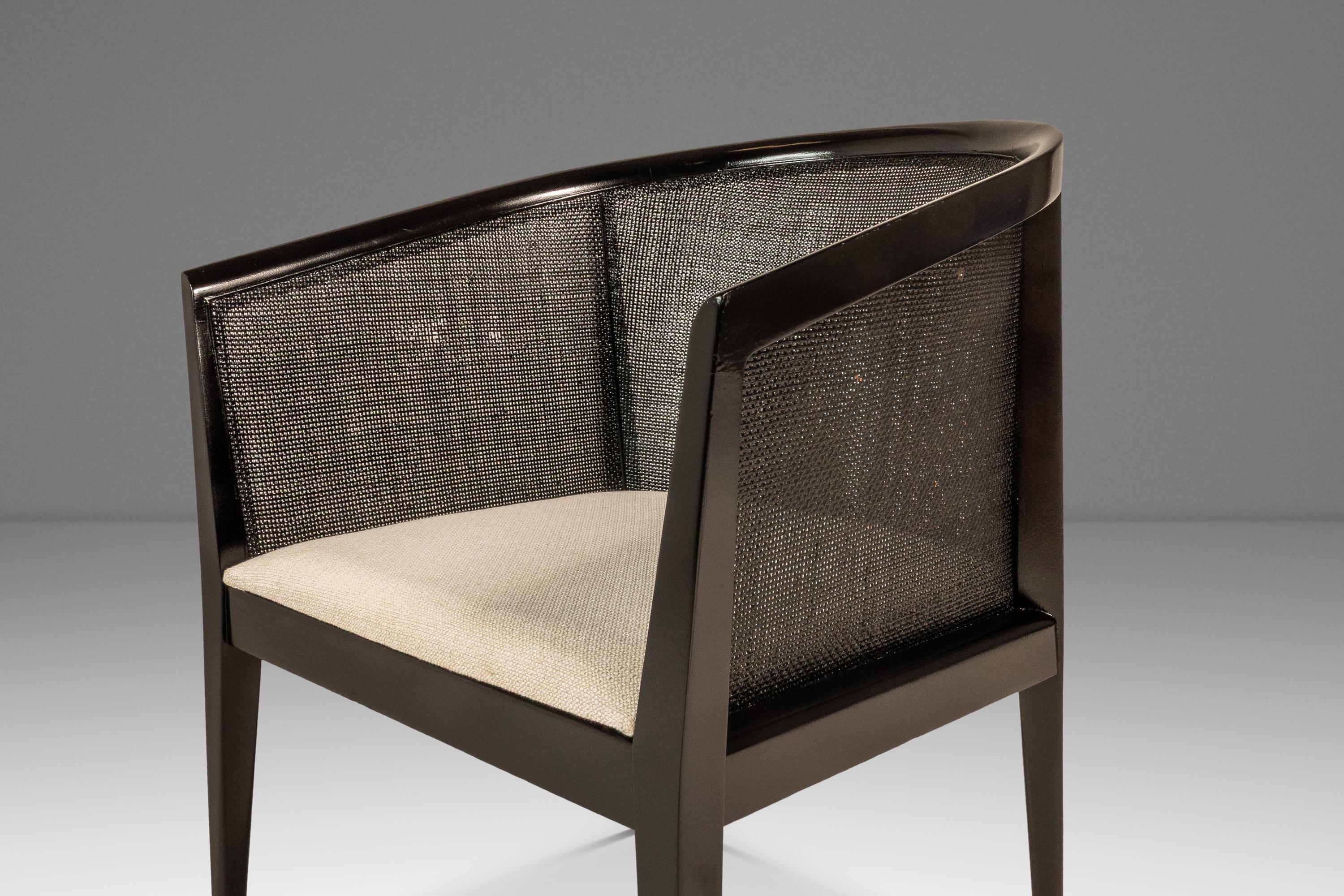 Chaise longue à dossier en cannage ébonisé en noyer, Kipp Stewart, Directional, États-Unis, 1950 en vente 4
