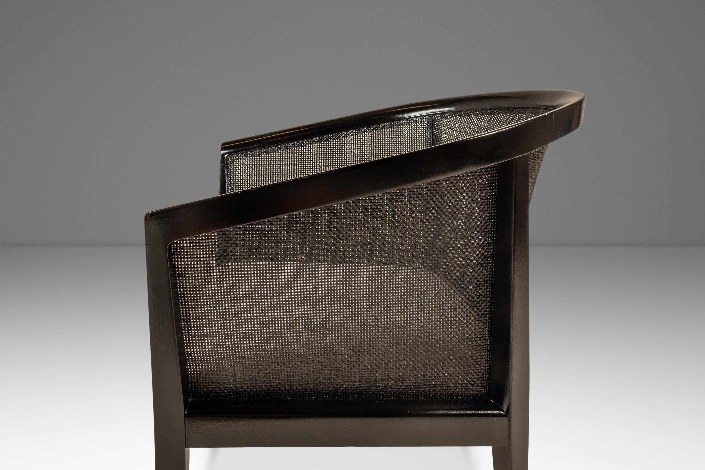 Chaise longue à dossier en cannage ébonisé en noyer, Kipp Stewart, Directional, États-Unis, 1950 en vente 5