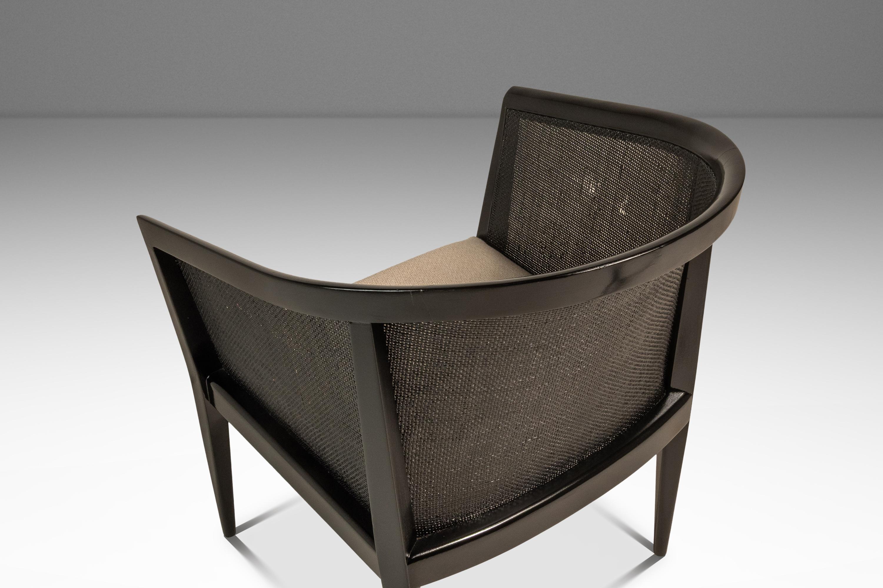 Chaise longue à dossier en cannage ébonisé en noyer, Kipp Stewart, Directional, États-Unis, 1950 en vente 6