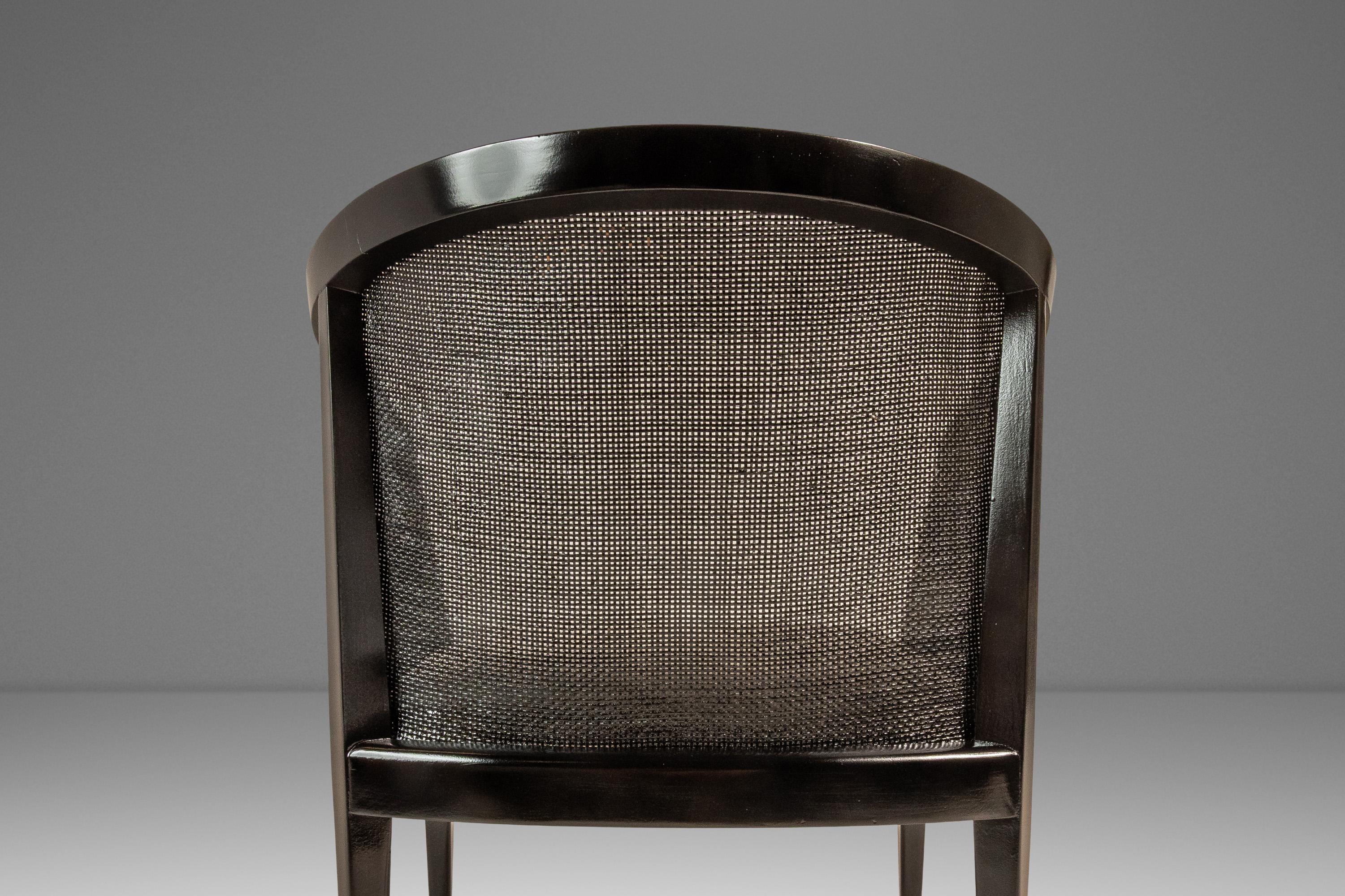 Chaise longue à dossier en cannage ébonisé en noyer, Kipp Stewart, Directional, États-Unis, 1950 en vente 7