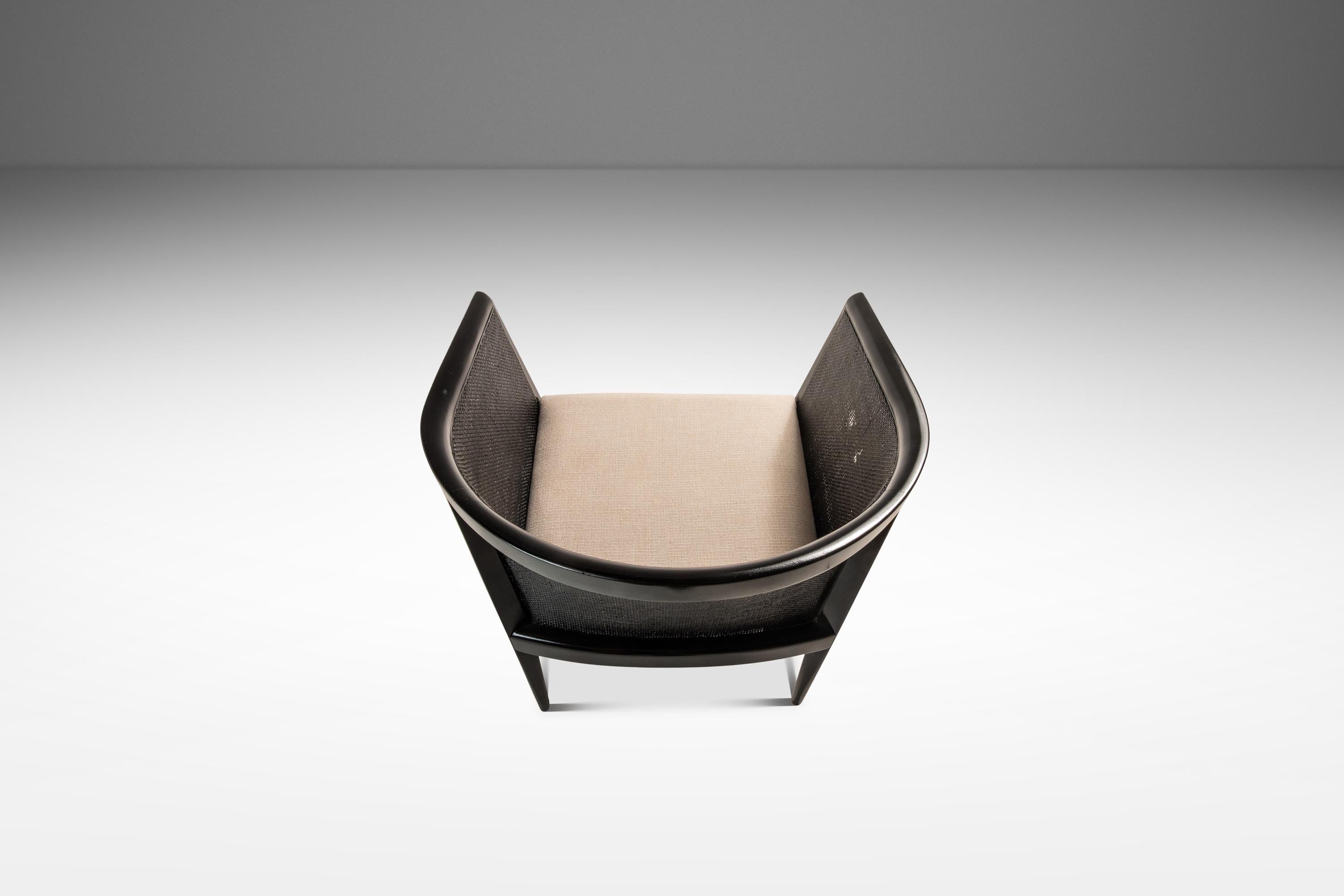 Chaise longue à dossier en cannage ébonisé en noyer, Kipp Stewart, Directional, États-Unis, 1950 en vente 8