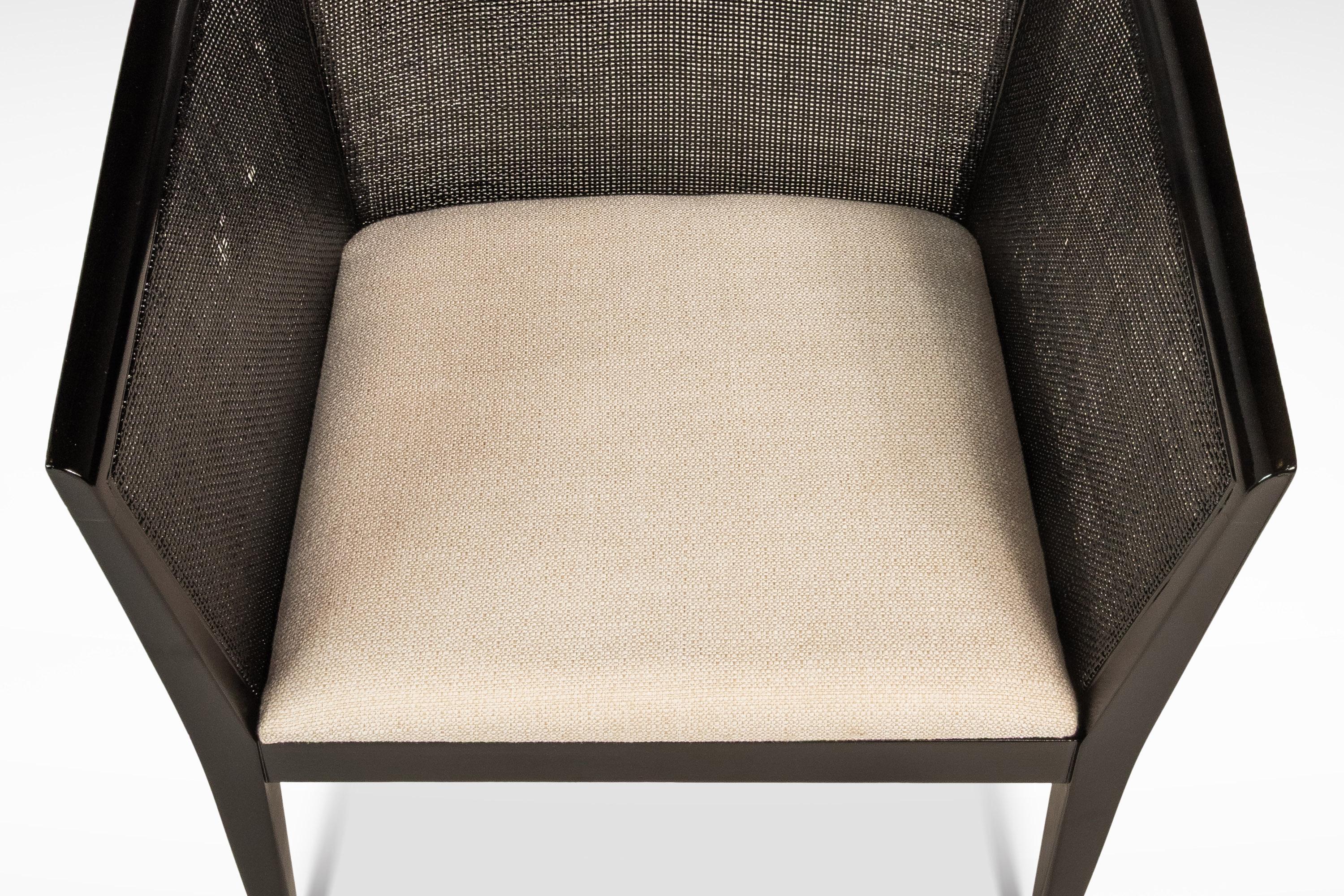 Chaise longue à dossier en cannage ébonisé en noyer, Kipp Stewart, Directional, États-Unis, 1950 en vente 10