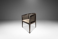 Ebonized Caned-Back Lounge Chair in Walnut, Kipp Stewart, Directional, USA, 1950