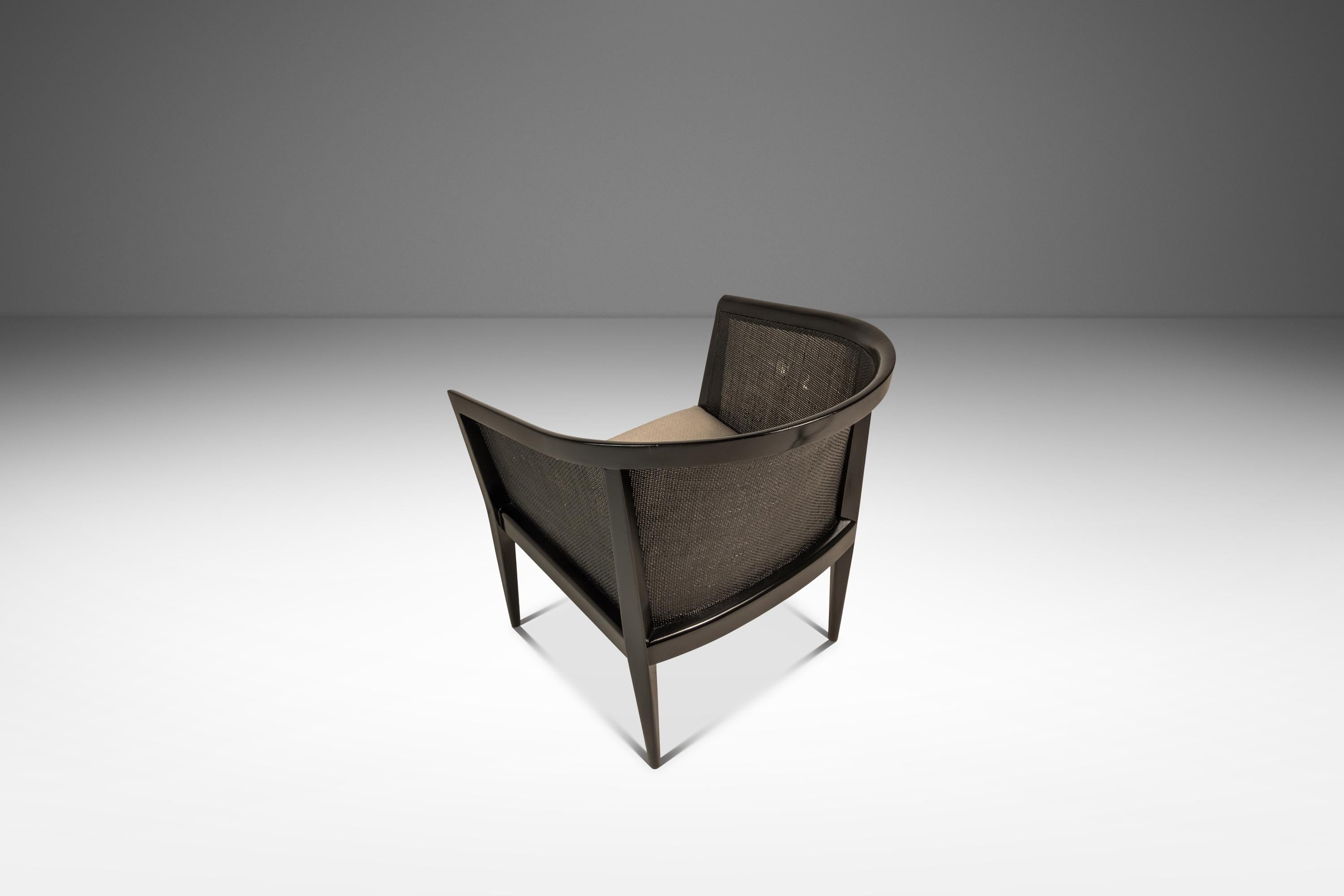 Américain Chaise longue à dossier en cannage ébonisé en noyer, Kipp Stewart, Directional, États-Unis, 1950 en vente