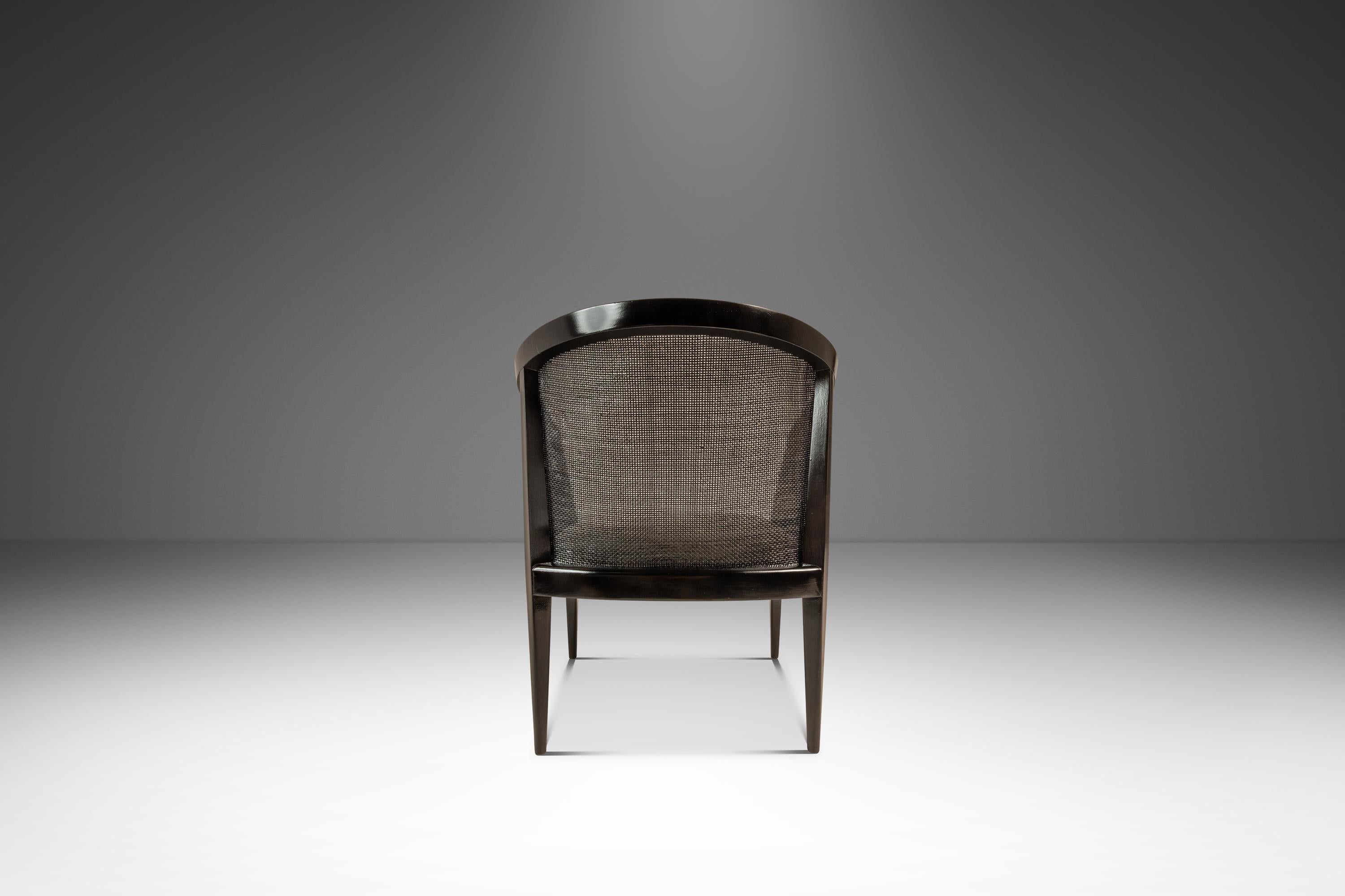 Chaise longue à dossier en cannage ébonisé en noyer, Kipp Stewart, Directional, États-Unis, 1950 Bon état - En vente à Deland, FL