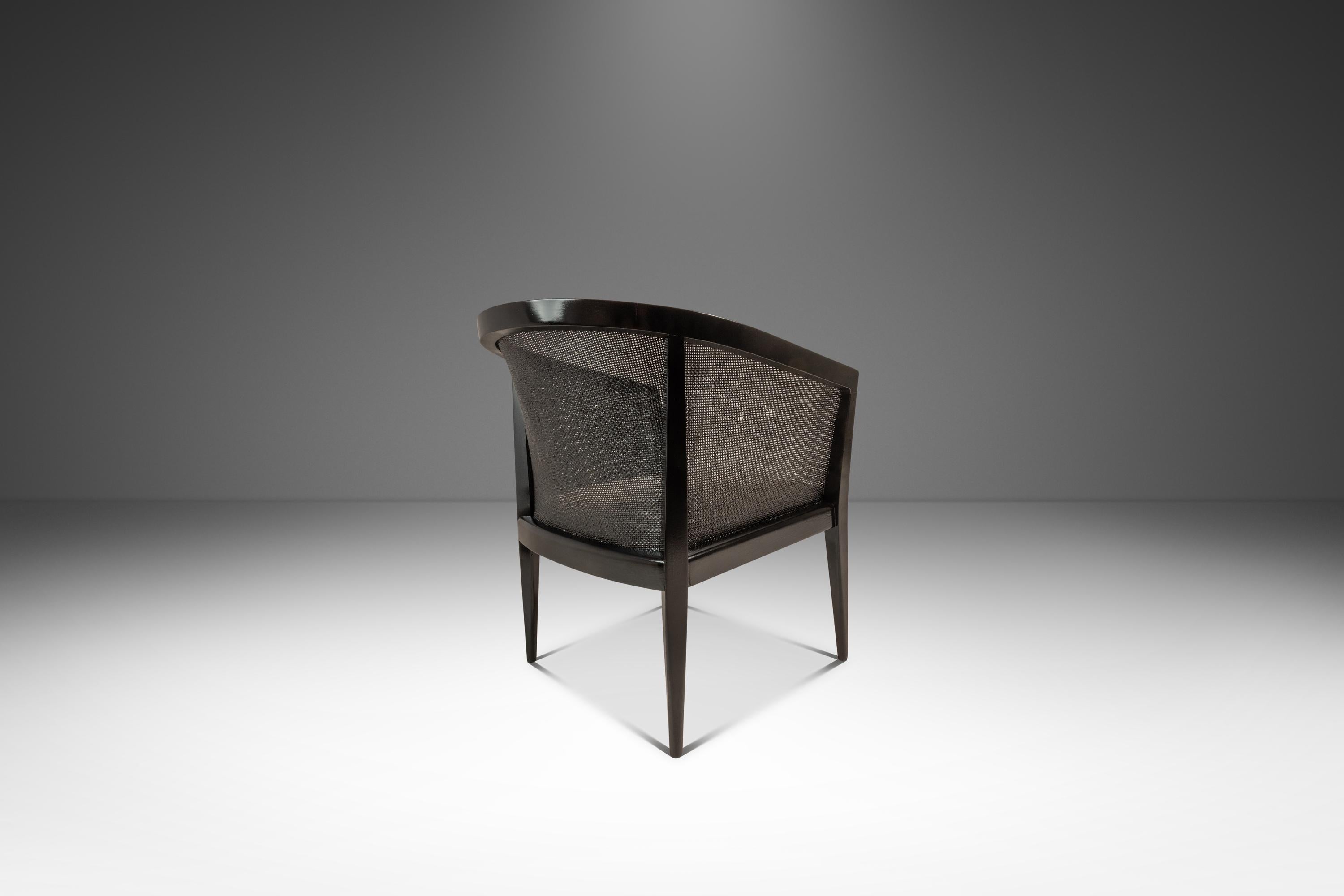 Milieu du XXe siècle Chaise longue à dossier en cannage ébonisé en noyer, Kipp Stewart, Directional, États-Unis, 1950 en vente