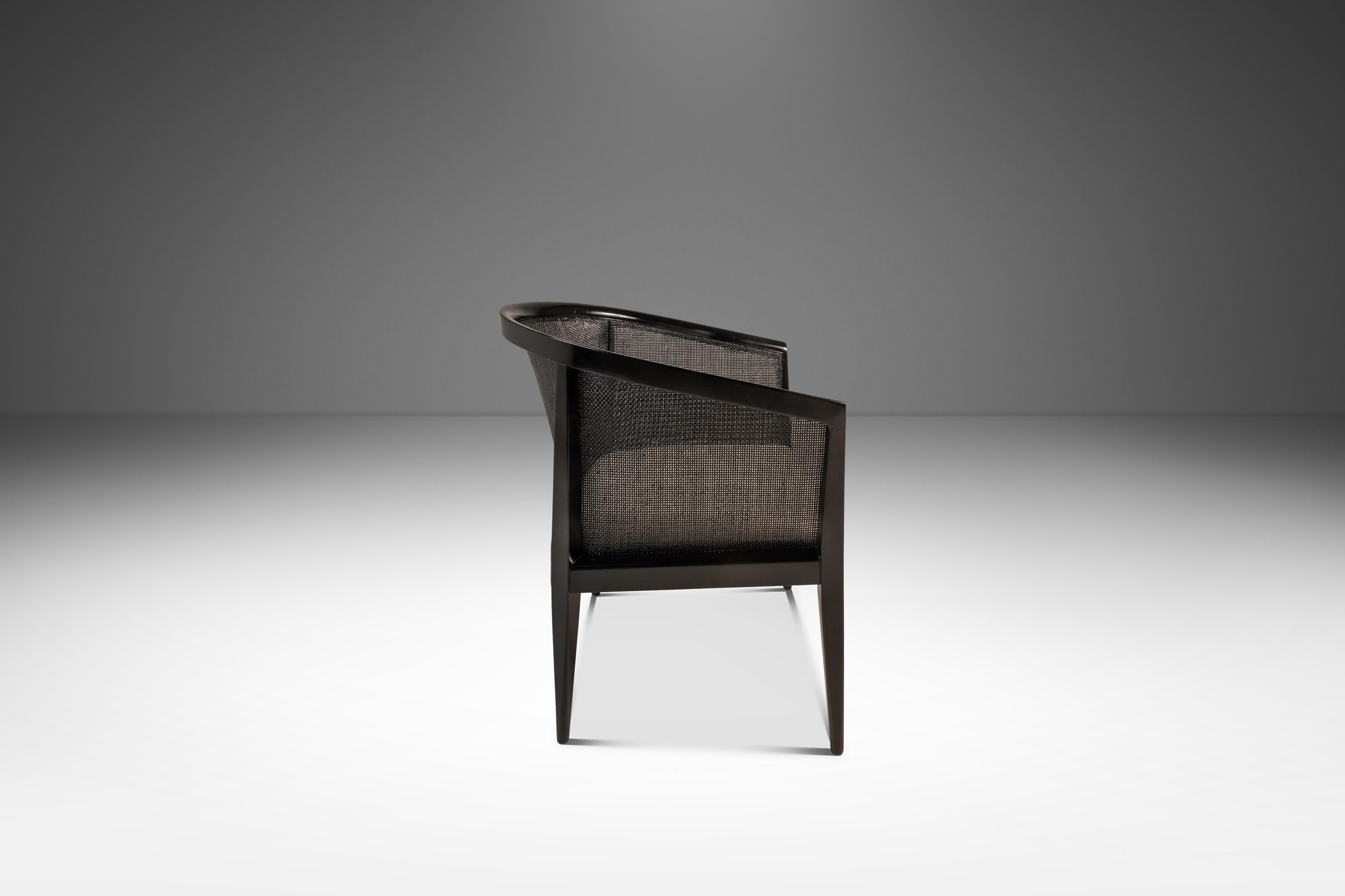 Acajou Chaise longue à dossier en cannage ébonisé en noyer, Kipp Stewart, Directional, États-Unis, 1950 en vente