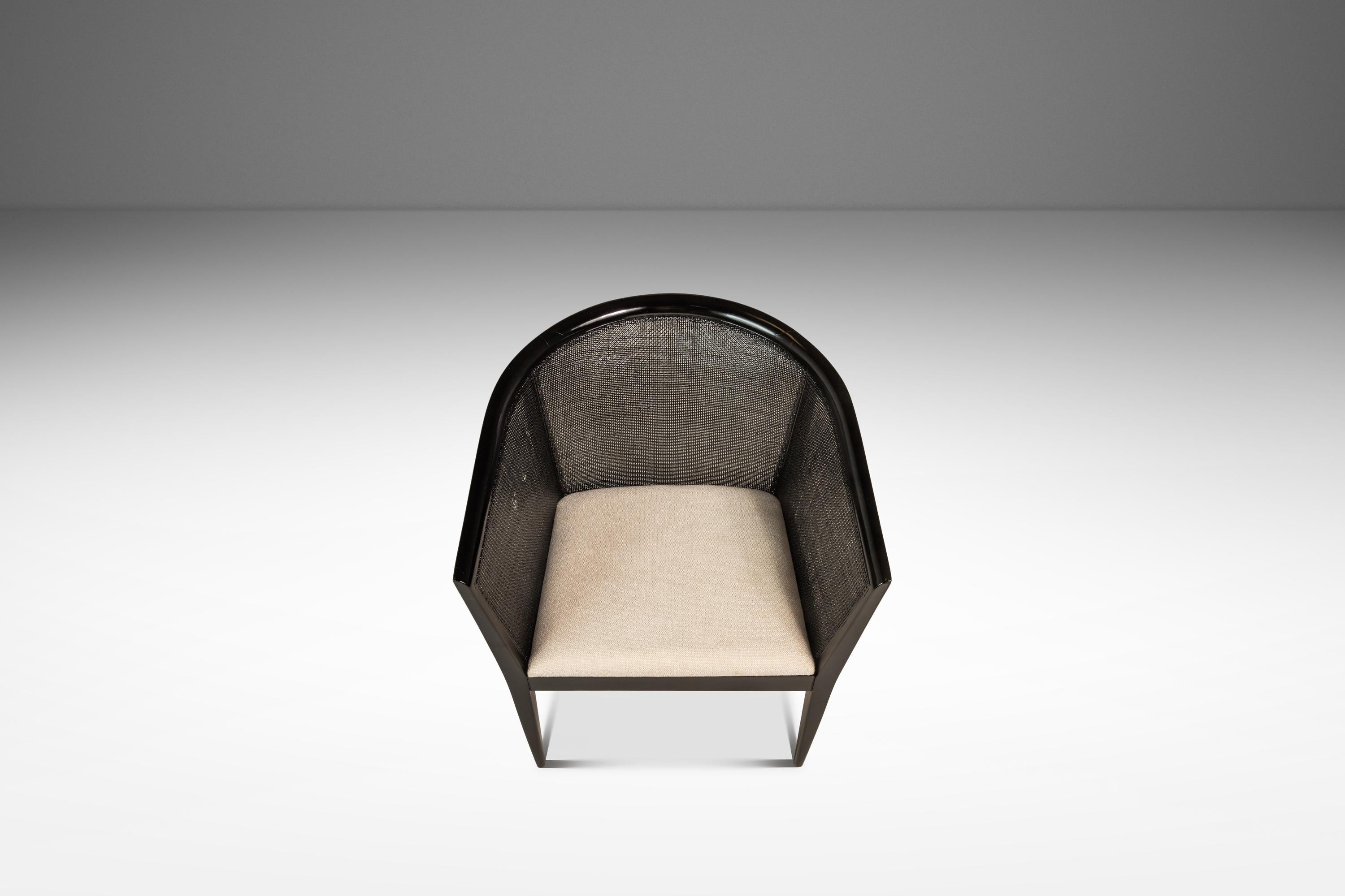 Chaise longue à dossier en cannage ébonisé en noyer, Kipp Stewart, Directional, États-Unis, 1950 en vente 1