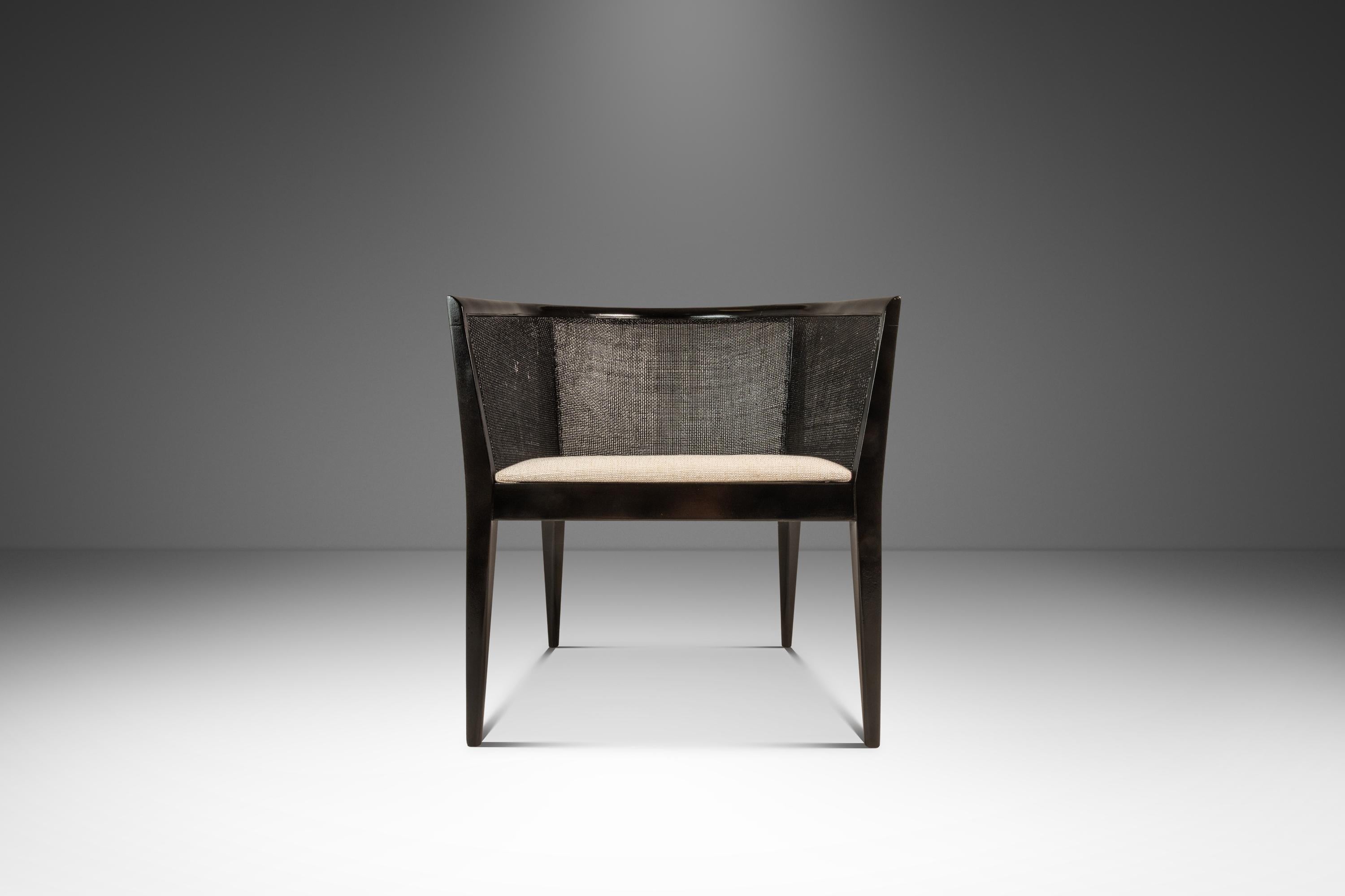 Chaise longue à dossier en cannage ébonisé en noyer, Kipp Stewart, Directional, États-Unis, 1950 en vente 2