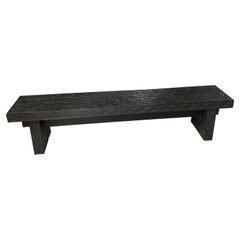 Ebonized Carved Bench, Indonesia, Contemporary