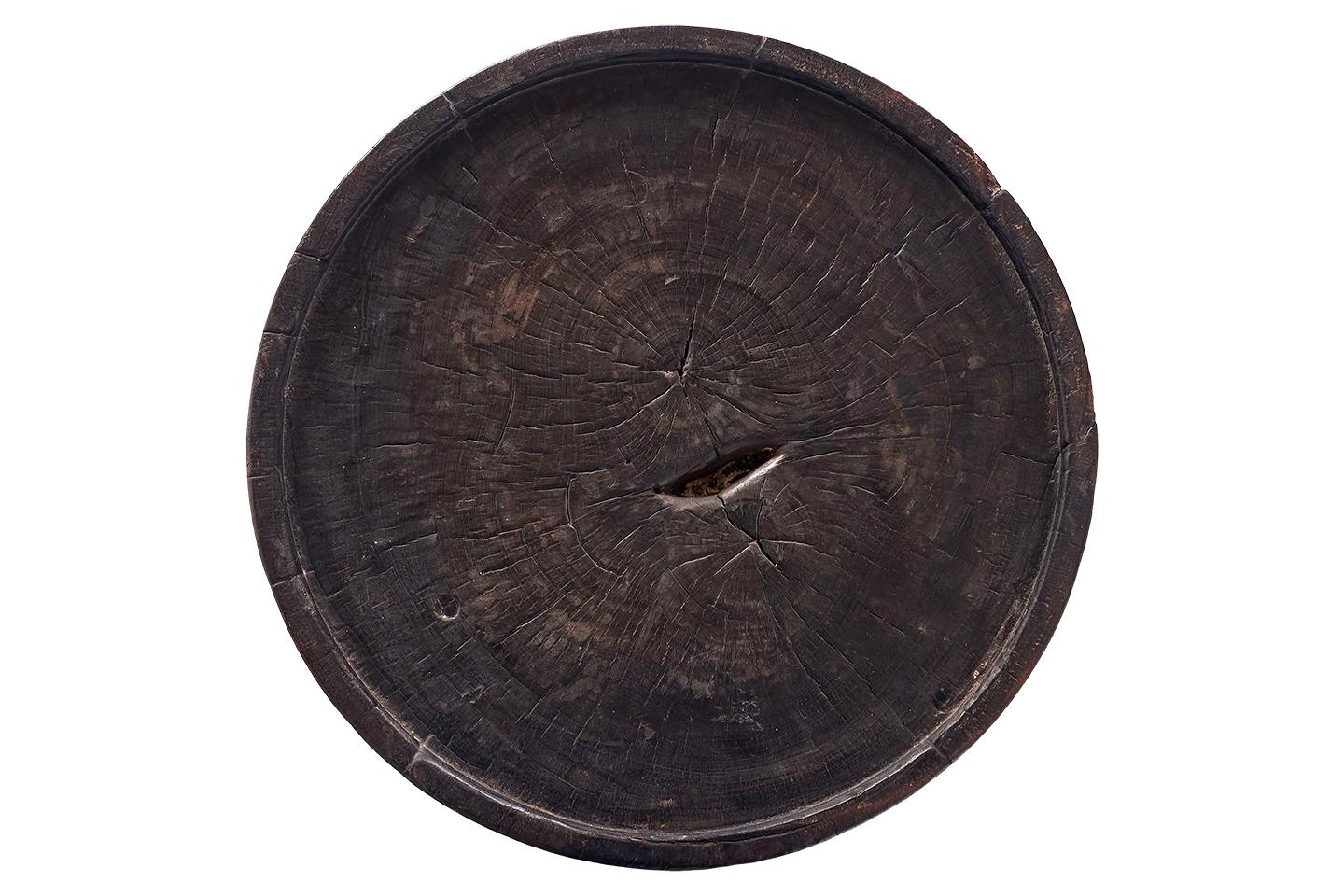 Ebonized Carved Wood Side Table For Sale 2