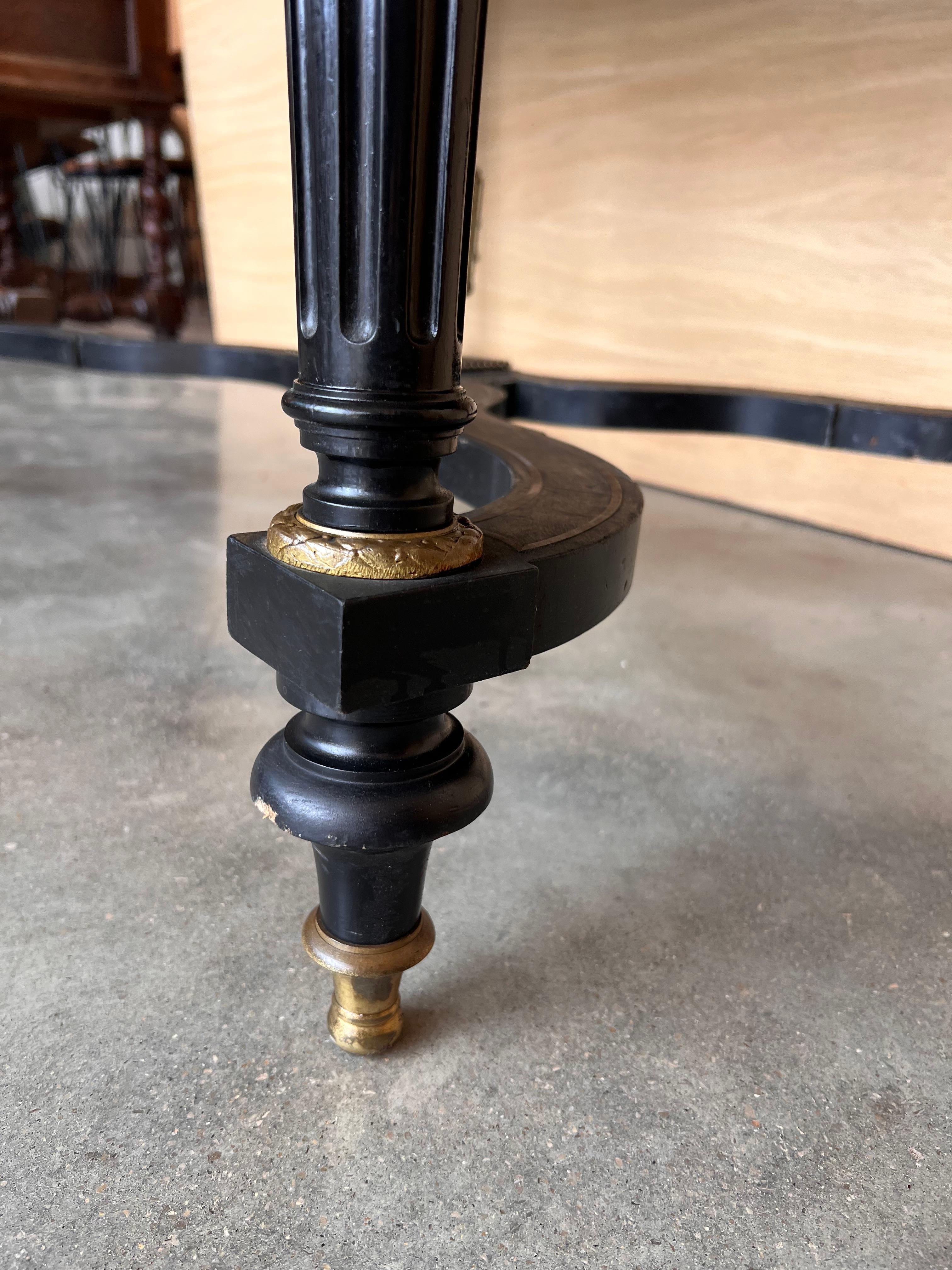 Ebonized Center or Writing Desk Table, Napoleon III Period For Sale 5
