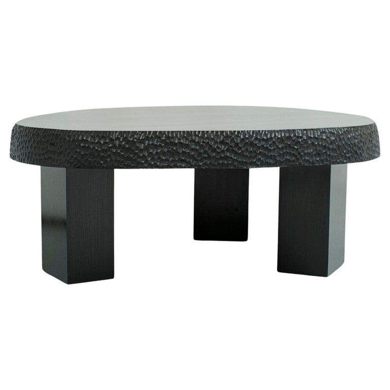 Ebonized Cherry Hand Carved Coffee Table by CFP For Sale at 1stDibs