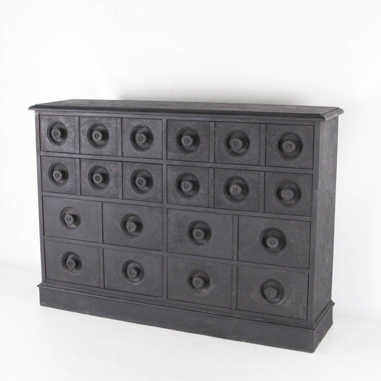 Late 20th Century Ebonized chest of drawers For Sale